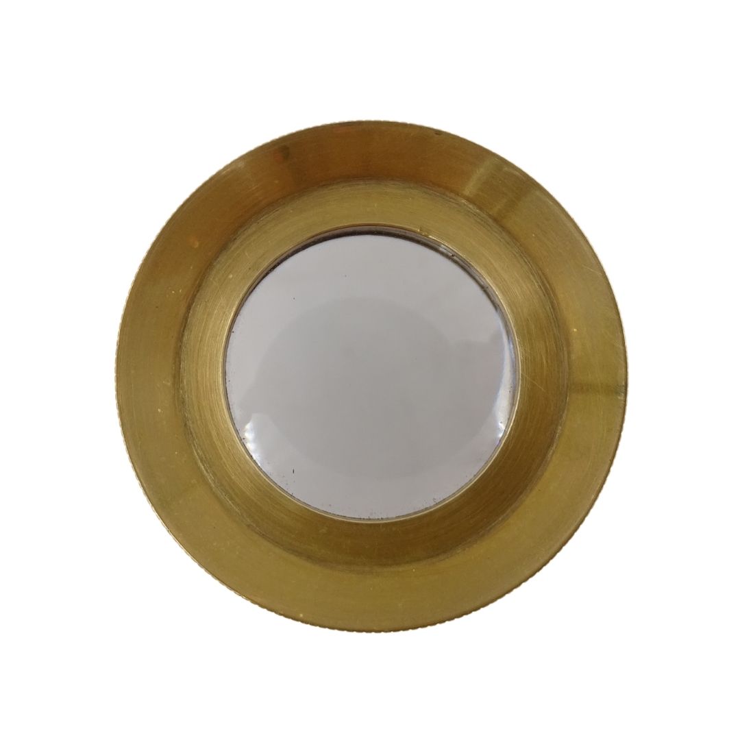 Lupa con trípode MAG-0015 con carcasa de latón, color dorado, posibilidad de personalización de grabado, ideal para regalo a joyeros y filatelistas, altura 7 cm, aumento x3