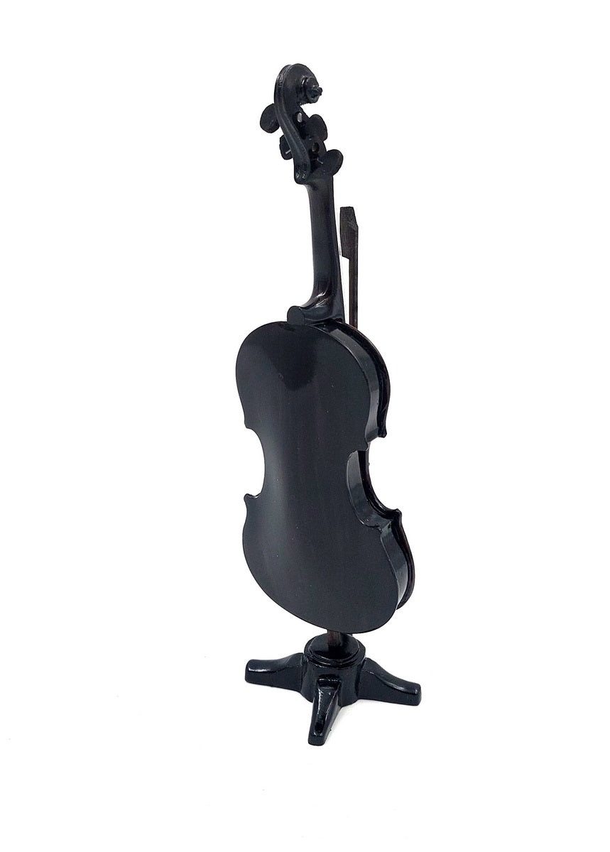 Mini violín hecho a mano de resina, altura 13 cm, opción de personalización con grabado, ideal para regalo a amantes de la música