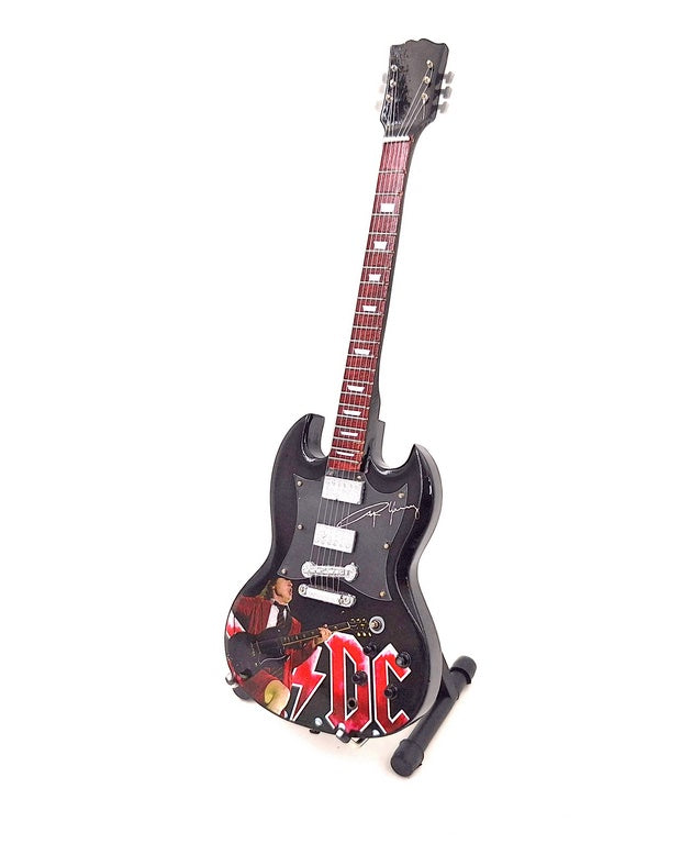 Mini guitarra Angus Young 24,5 cm de caoba con posibilidad de grabado personalizado