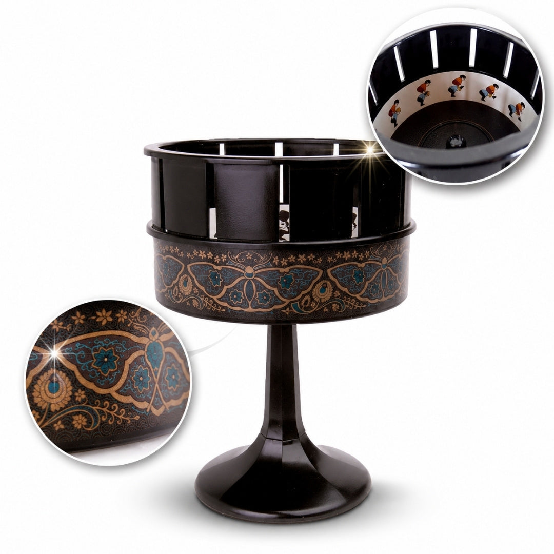 Zoetrop H68 – Proyector de cine del siglo XIX con opción de personalización con grabado, ideal para regalo – altura 19 cm, diseño clásico para decoración interior