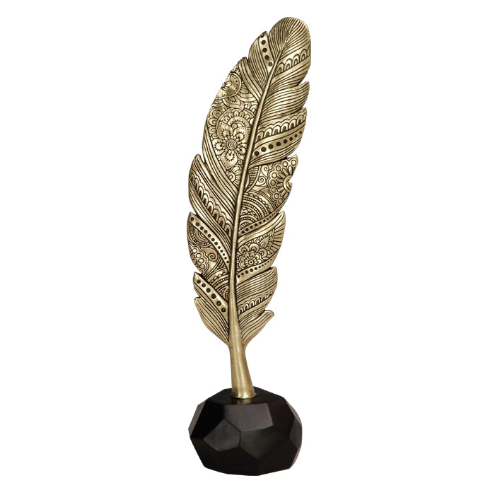 Pluma decorativa dorada de 30,7 cm con posibilidad de grabado