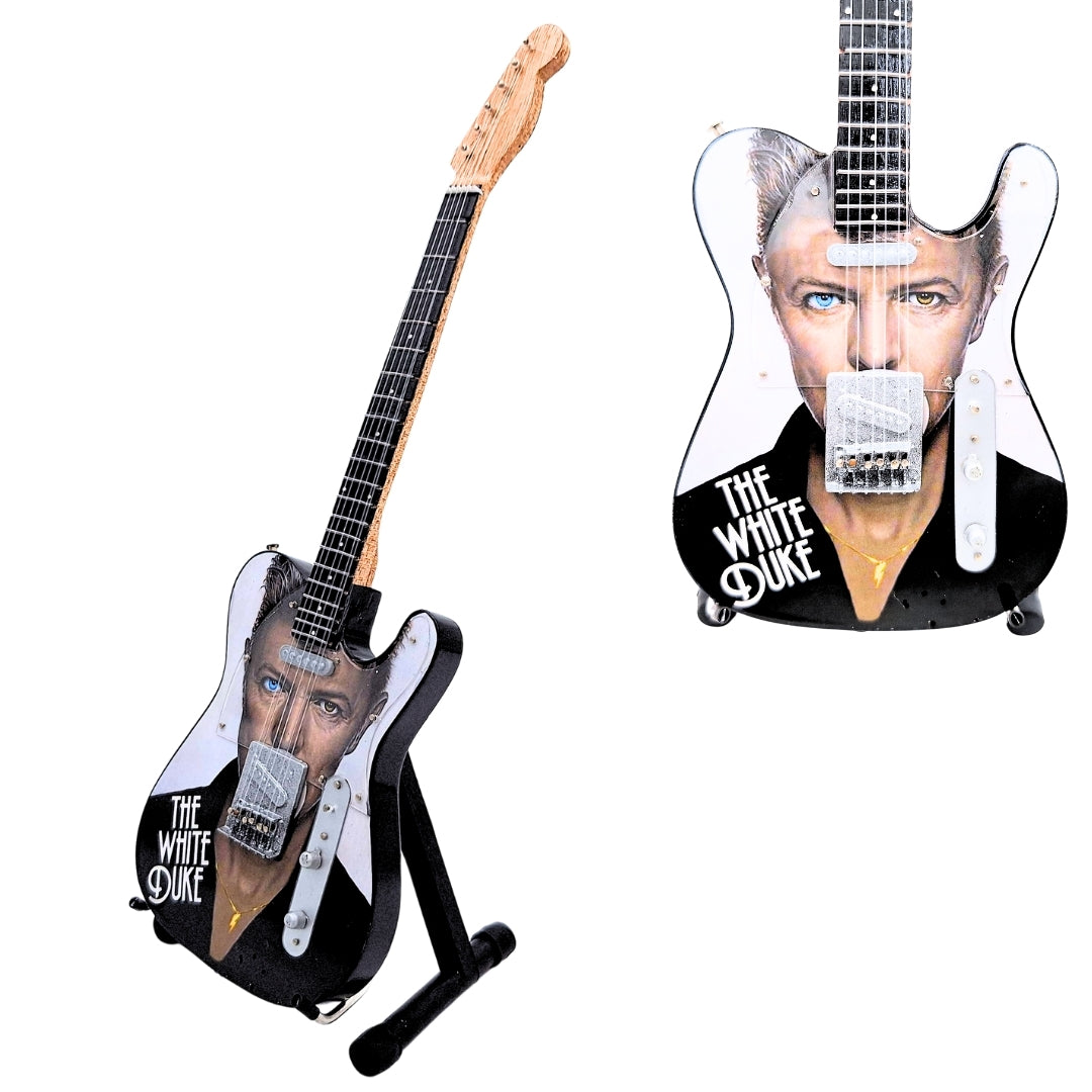 Mini guitarra de colección David Bowie MGT-8976 con grabado
