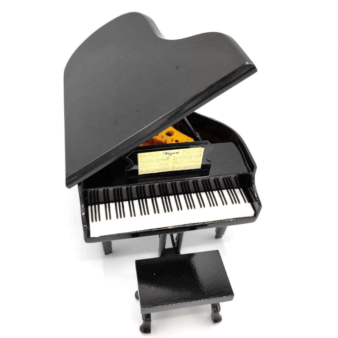 Mini piano con opción de personalización con grabado, negro, hecho a mano de balsa, escala 1:10, ideal para regalo a pianistas y amantes de la música, altura 8 cm