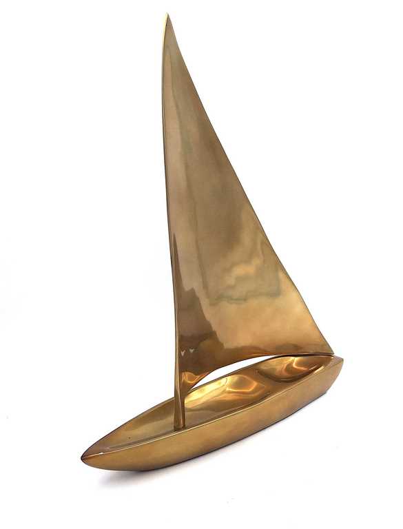 Gran modelo de velero de aluminio 39 x 30 cm con posibilidad de grabado personalizado