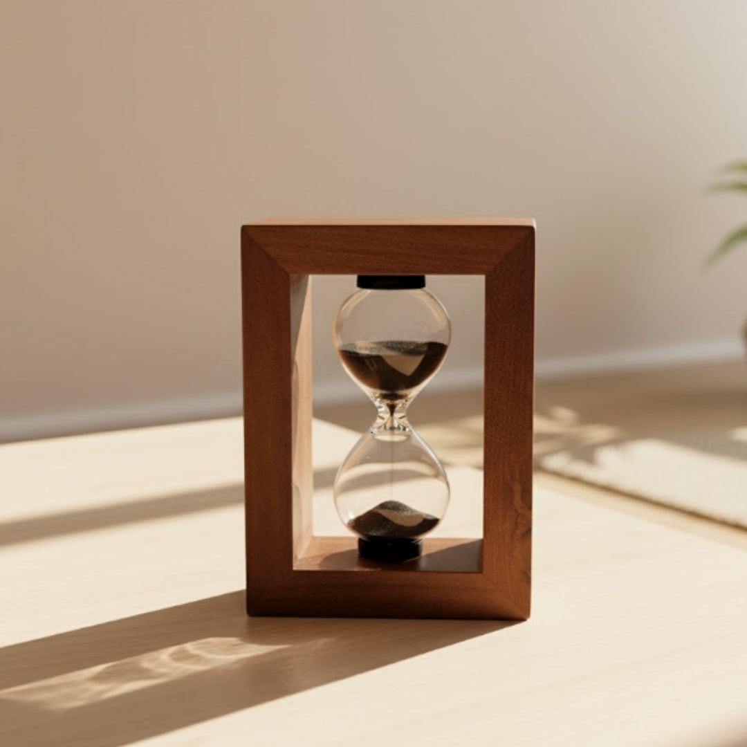 Reloj de arena de 3 minutos en marco de madera con posibilidad de personalización con grabado