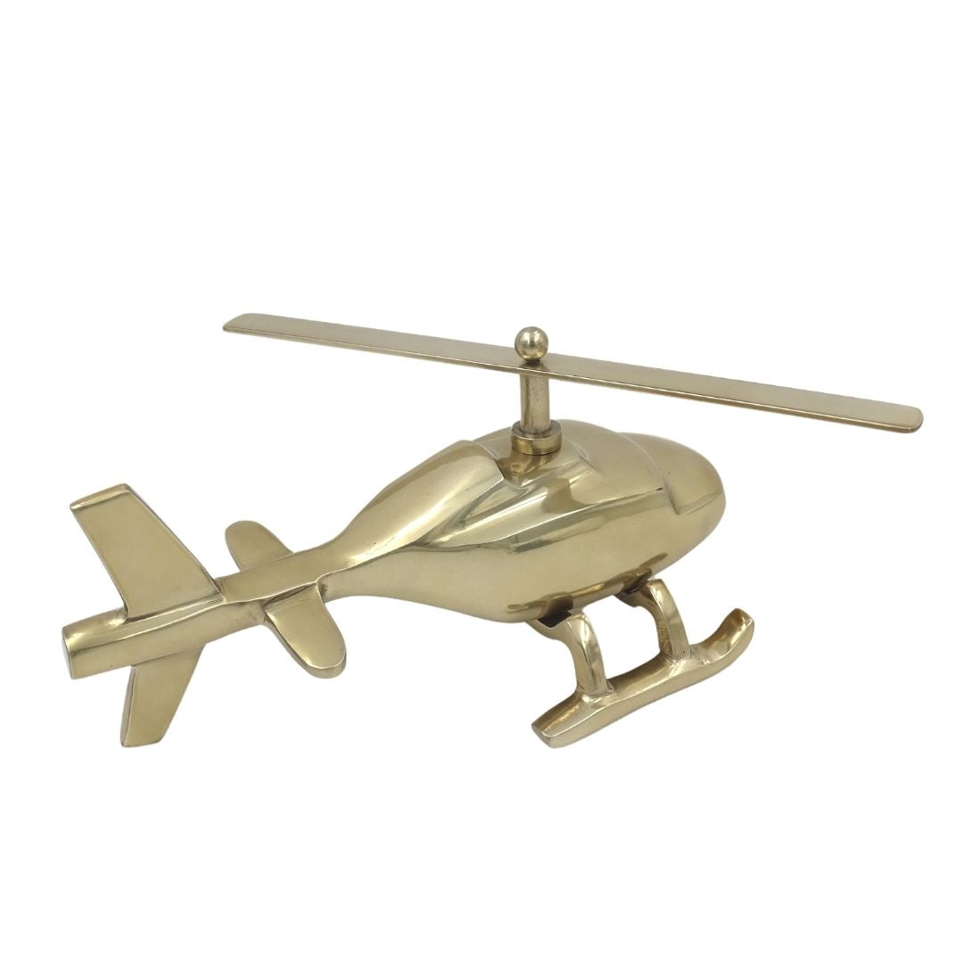 Modelo metálico de helicóptero con posibilidad de grabado personalizado – dorado, 32 cm