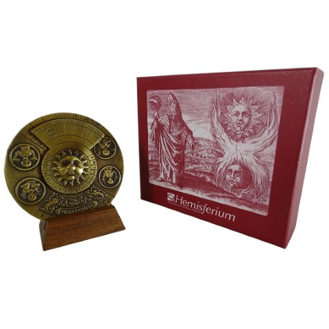 Calendario perpetuo renacentista con grabado - regalo personalizado para los años 1600-2799, elegante decoración de oficina, diámetro 9 cm, estilo renacentista