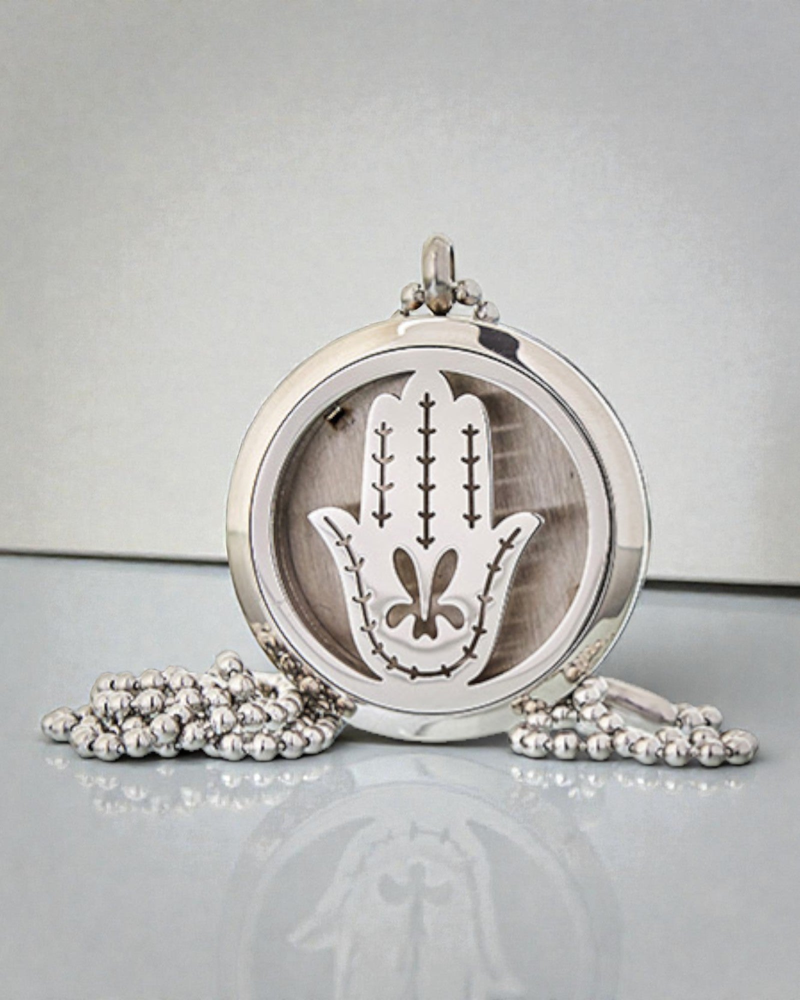 Hamsa Aura – Collar de aromaterapia Mano de Fátima 30 mm