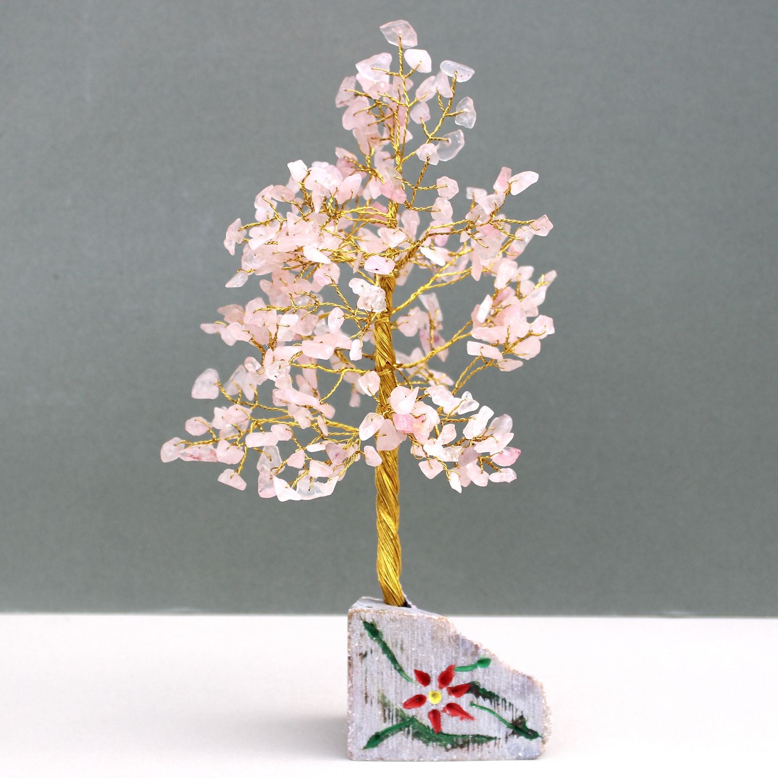 Árbol de Cuarzo Rosa con 320 Piedras