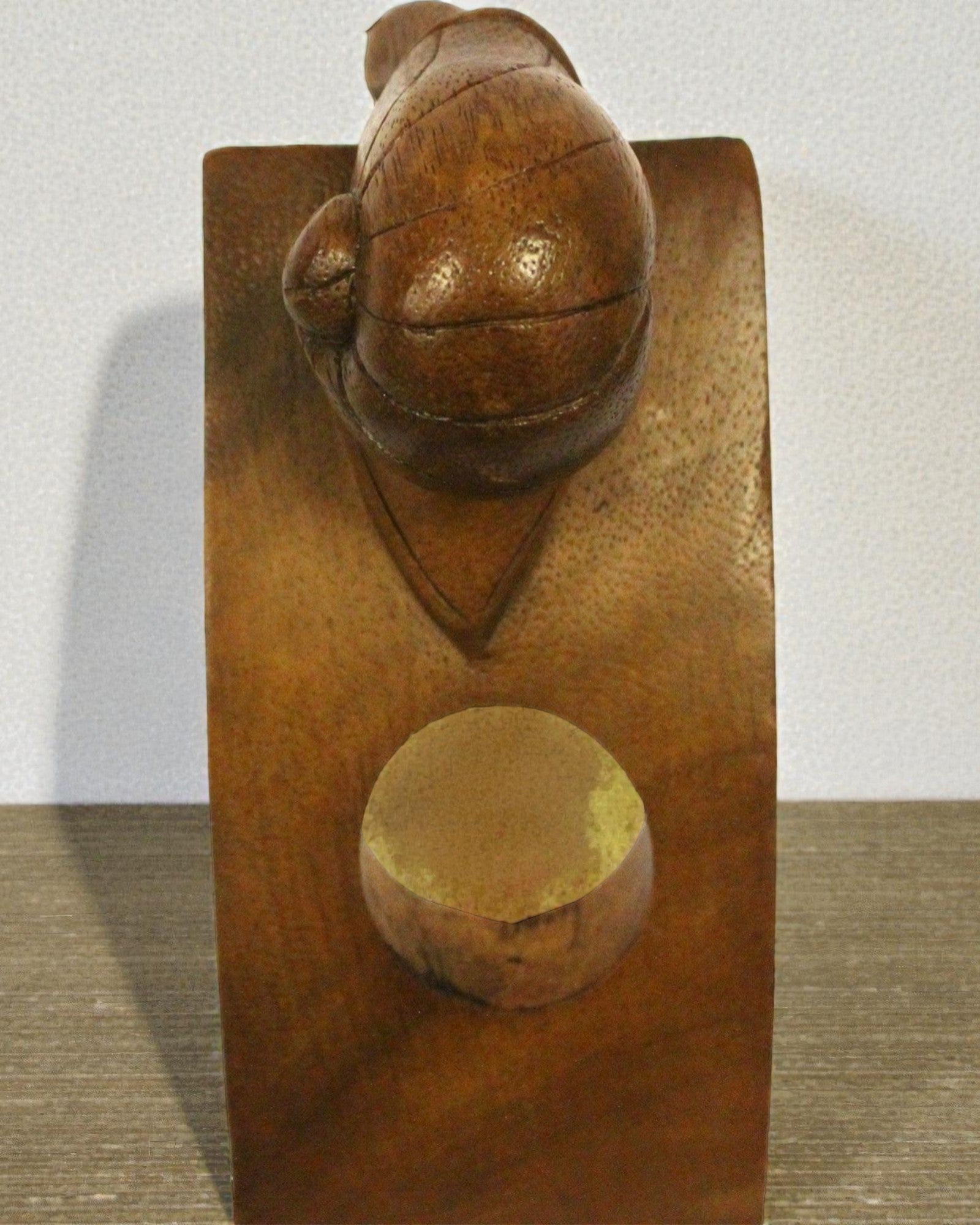 Caracol de sumiller – Soporte equilibrante para botella de vino, tallado a mano, de madera de suar