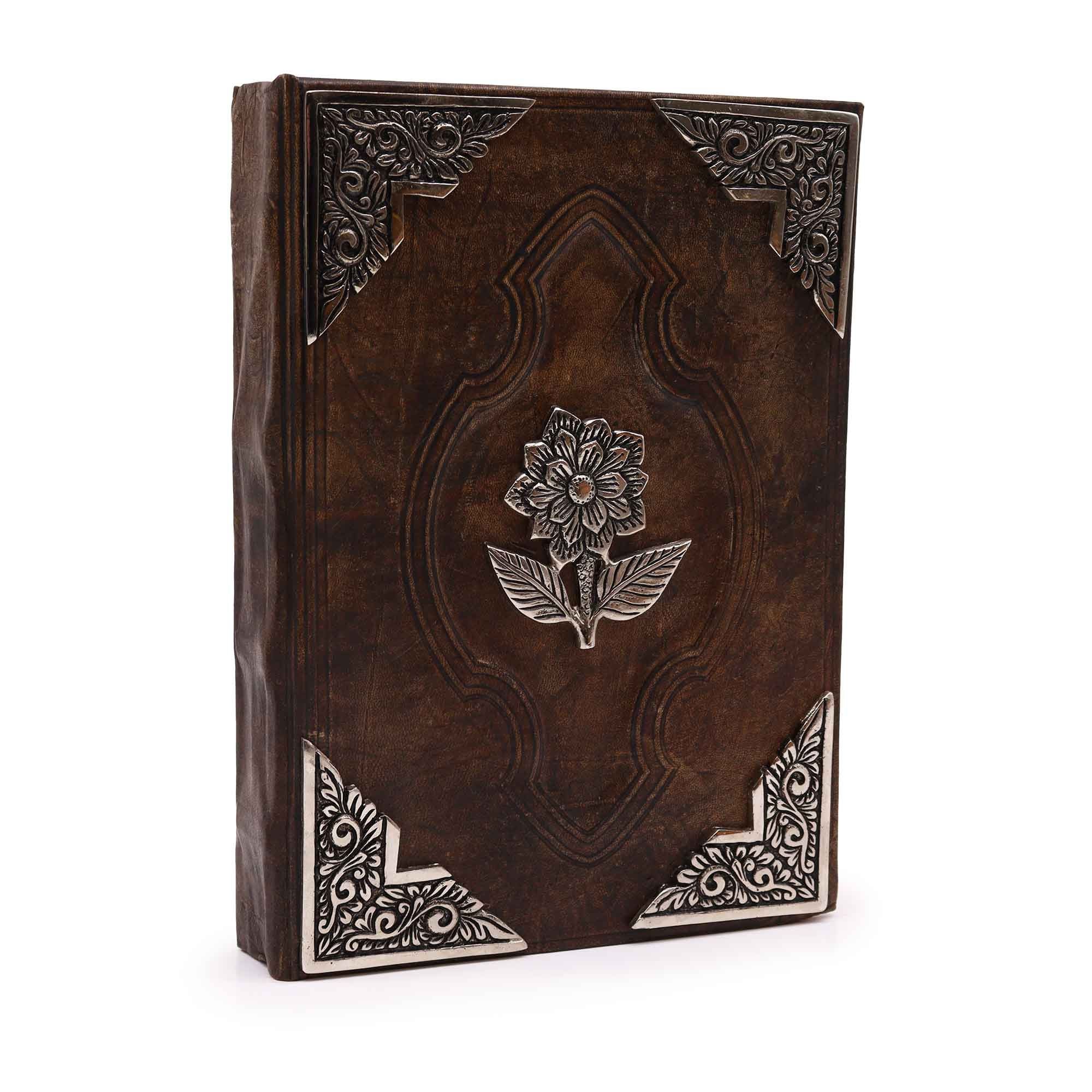 Elegante Cuaderno Hefty Brown Tan con Motivo Zinc Rose