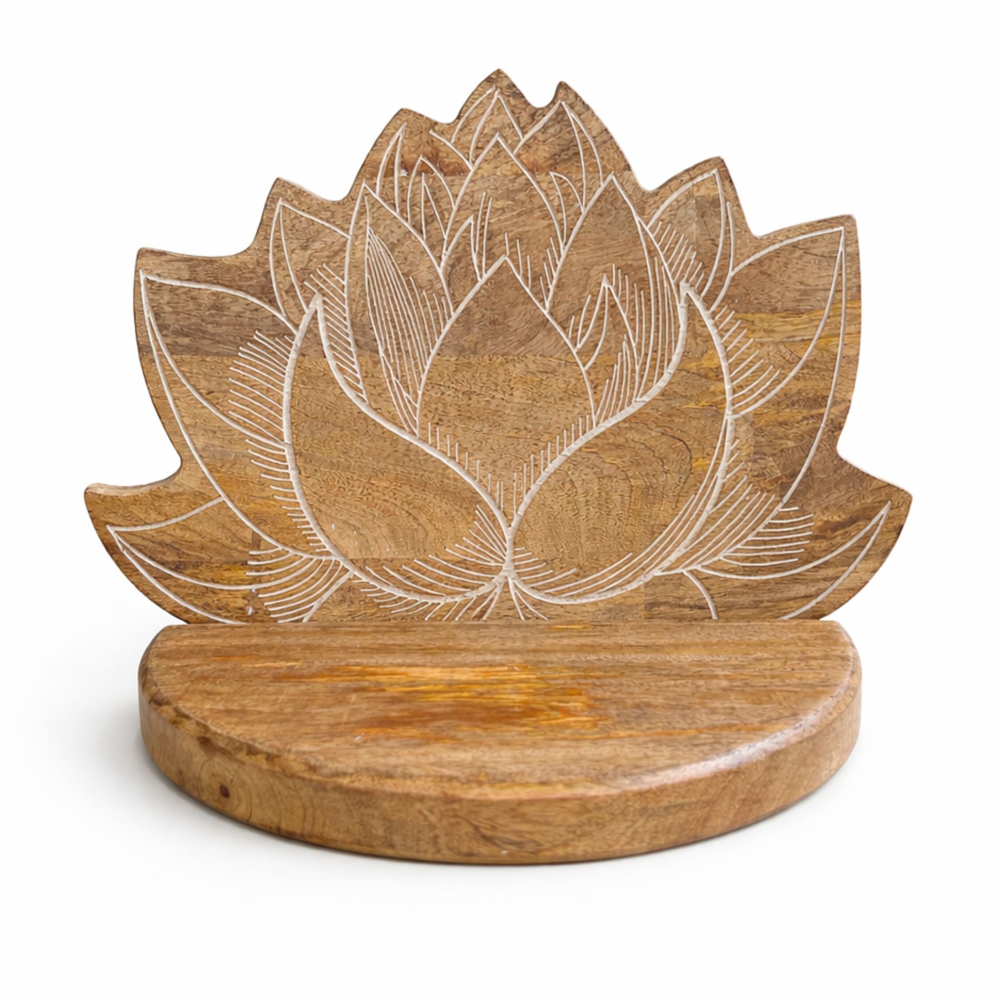 Estante de pared Lotus lavado en blanco