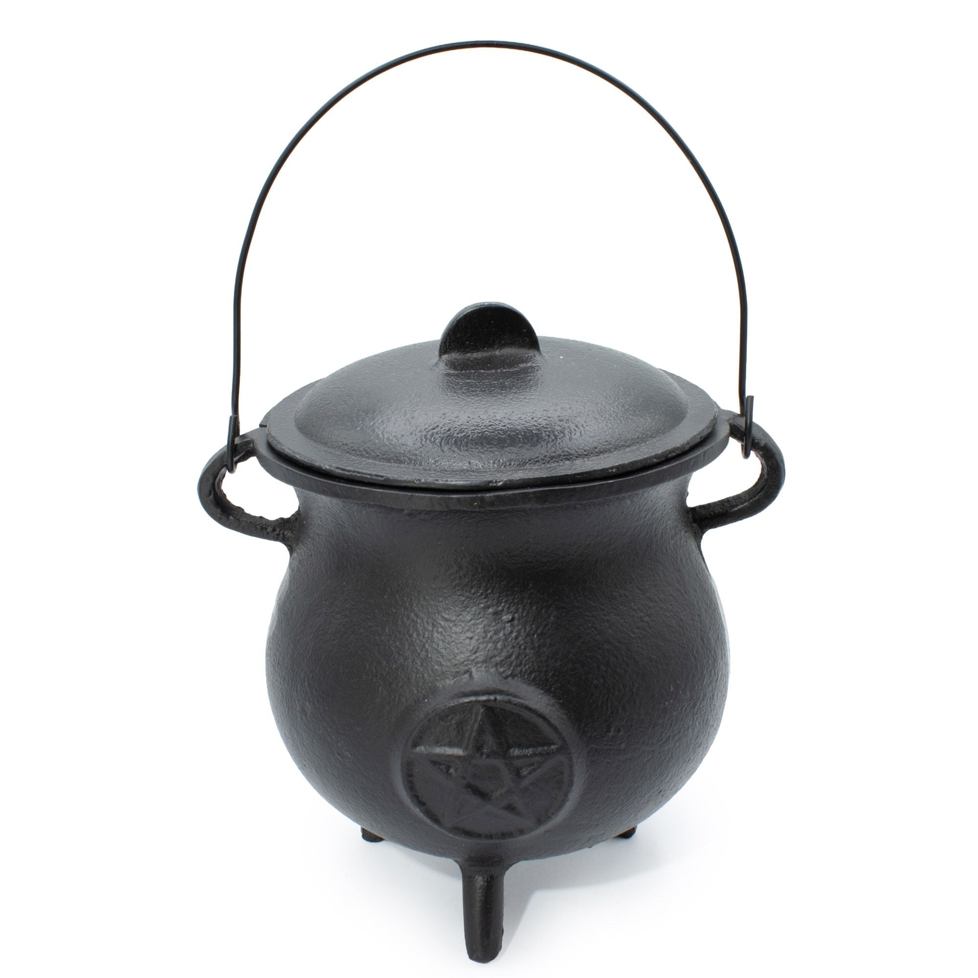 Poderoso caldero de hierro fundido con pentagrama 23x18 cm, 4500 g
