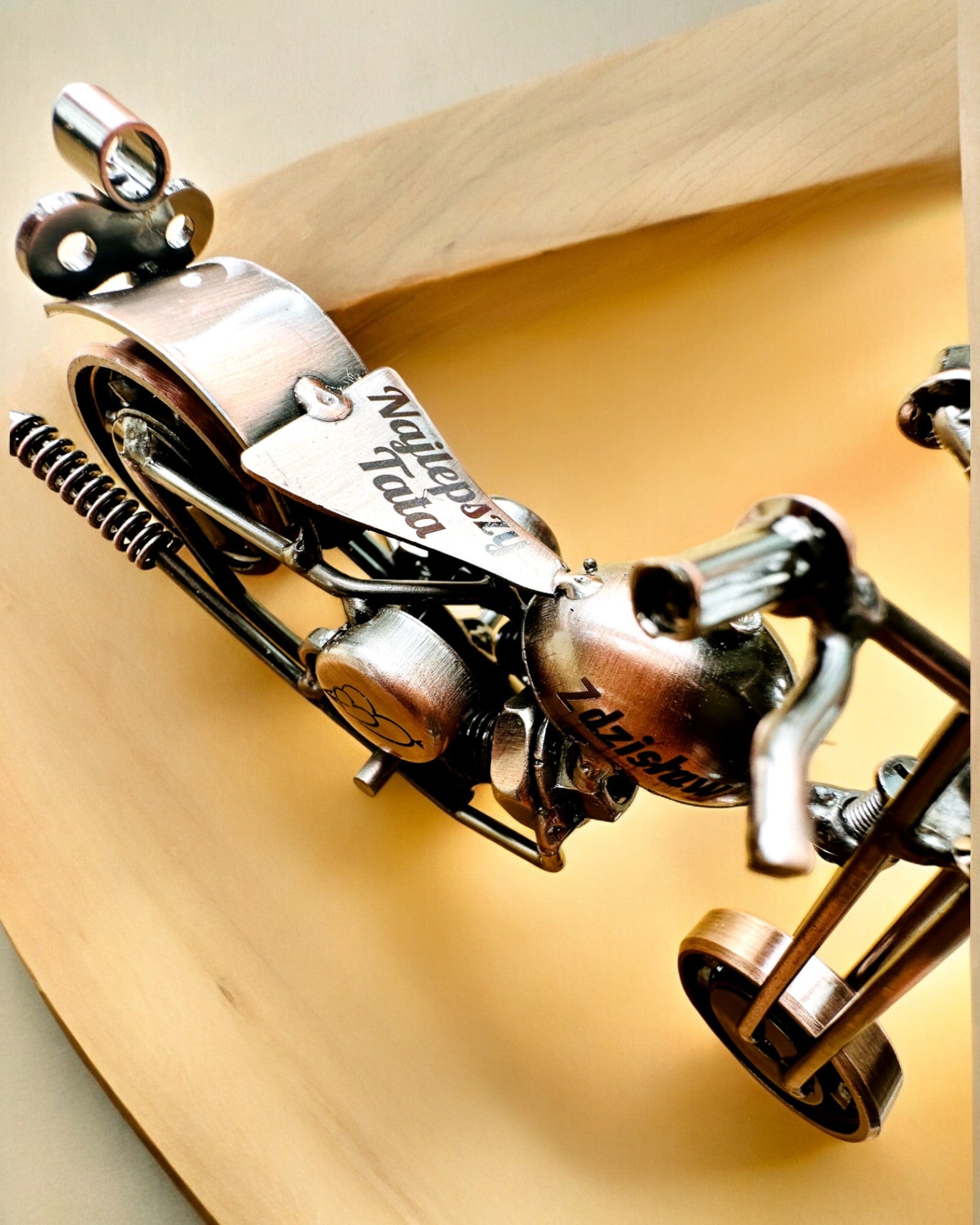 Modelo de Motocicleta Hecho a Mano de hierro, Chopper, personalización, grabado para regalo