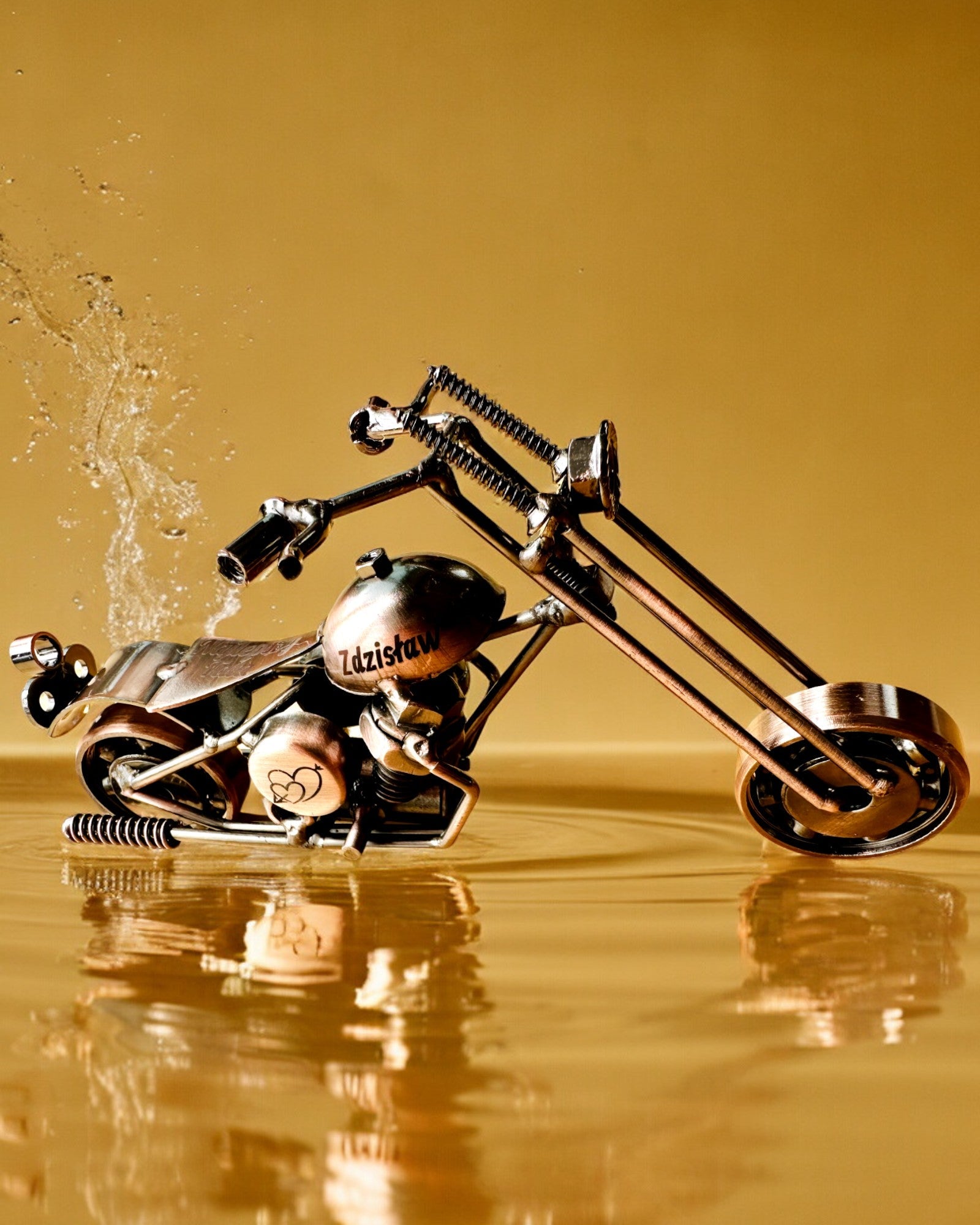 Modelo de Motocicleta Hecho a Mano de hierro, Chopper, personalización, grabado para regalo