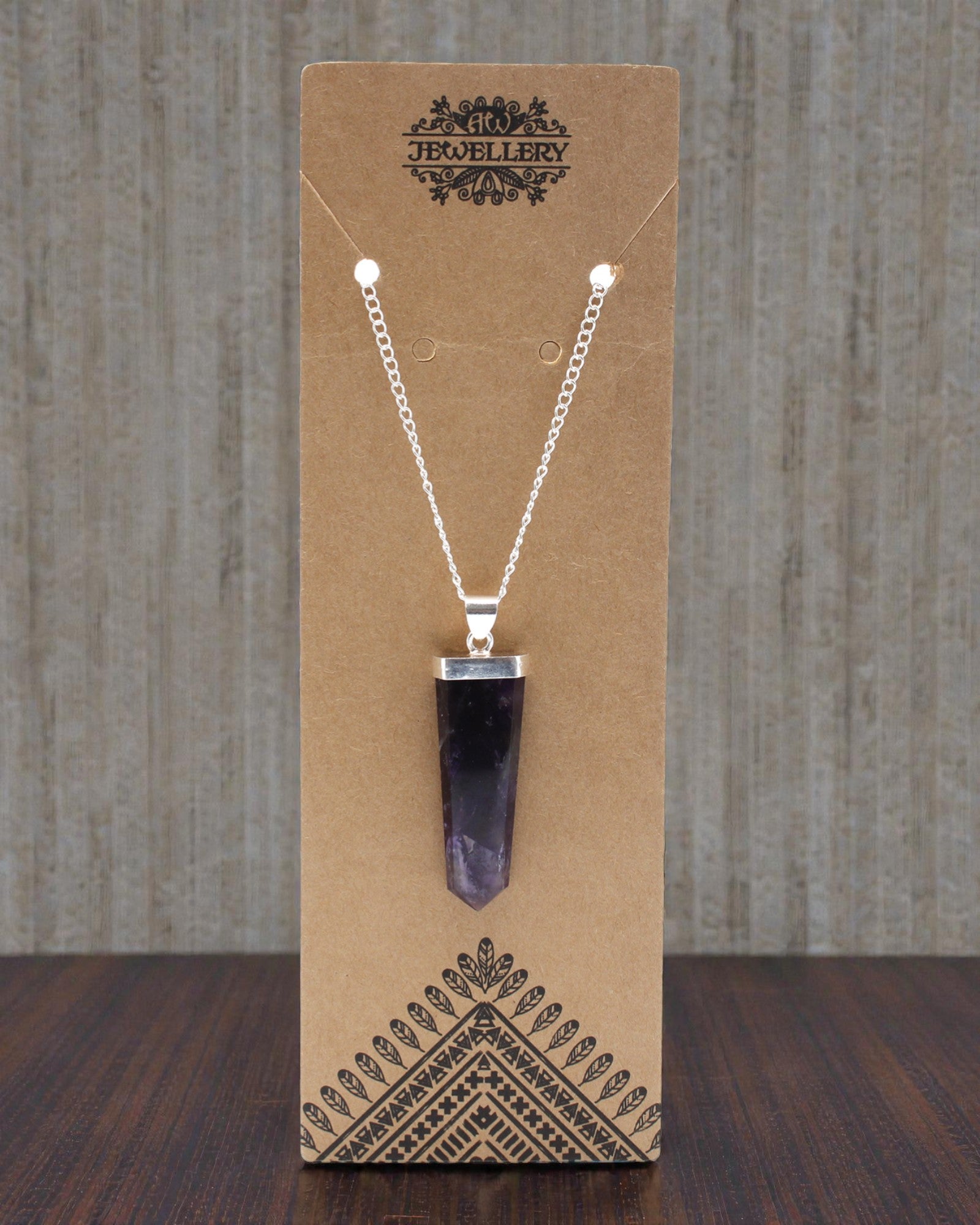 Violet Ray – Płaski Wisior z Ametystu w Szlifie Kryształu