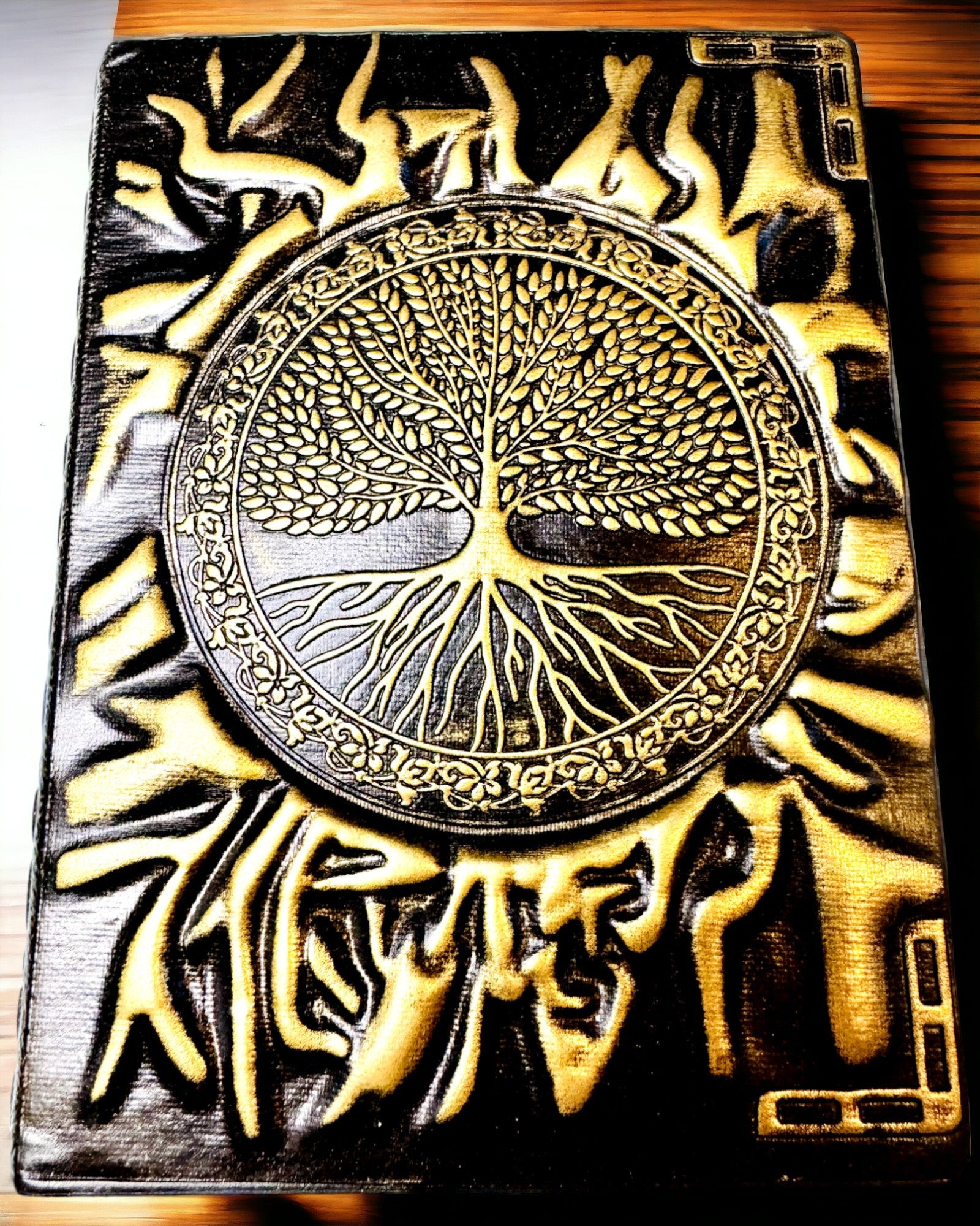 Vintage Diario "Árbol de la Vida" A6 - Elegante Cubierta en Relieve de Cuero Sintético, 100 Hojas