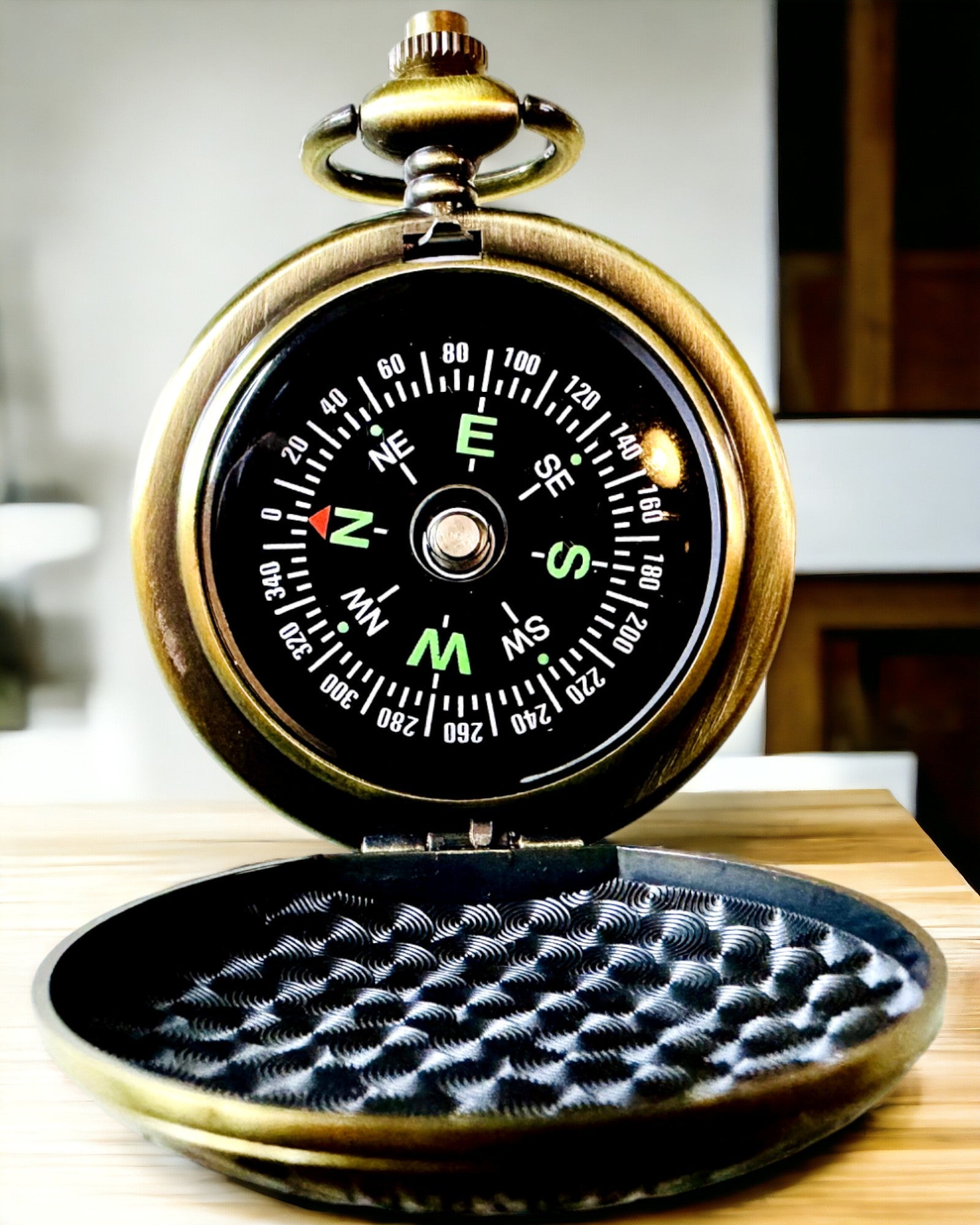 Kompass de Bolsillo Retro con Motivo de Nueva York – Brújula Multifuncional y Elegante con Imagen de la Estatua de la Libertad