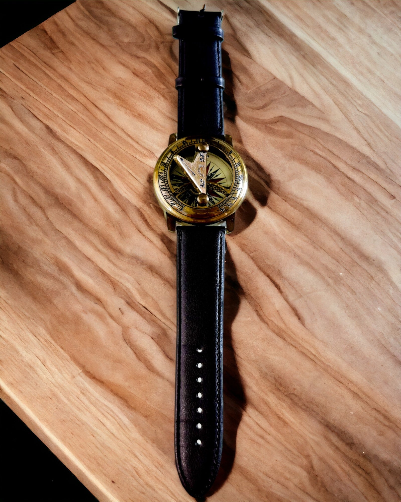Reloj de Sol con Brújula - Hecho a Mano, Artesanía Auténtica, posibilidad de grabado
