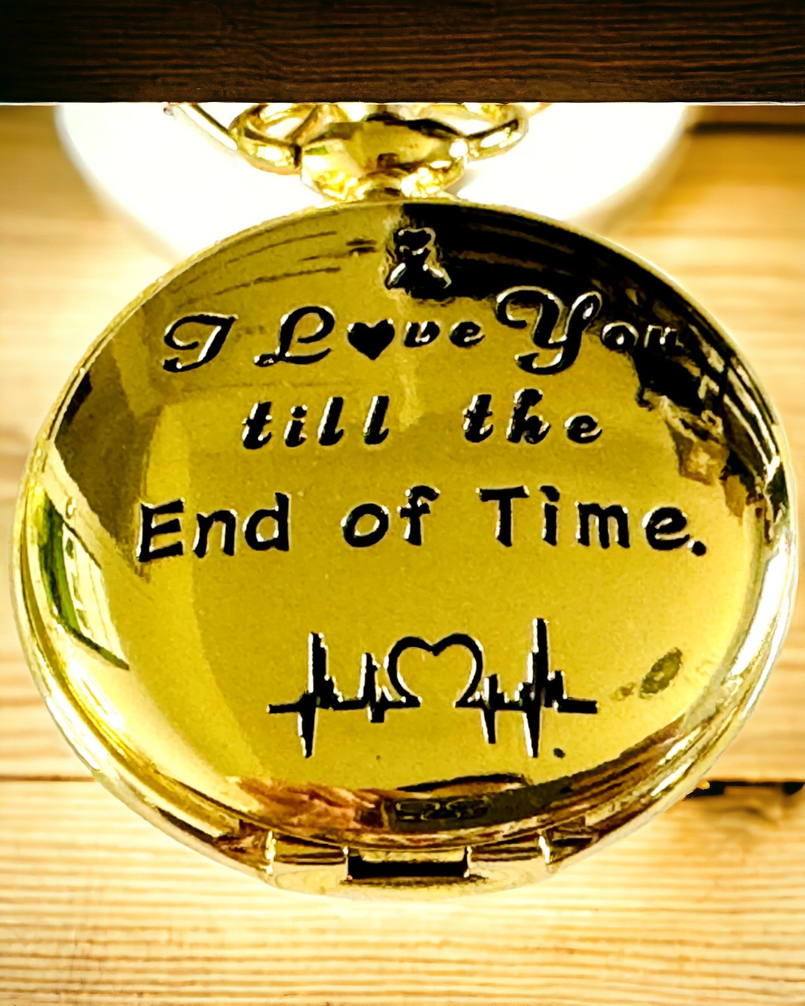 Reloj de Bolsillo de color dorado en Estilo Retro con Posibilidad de Grabado