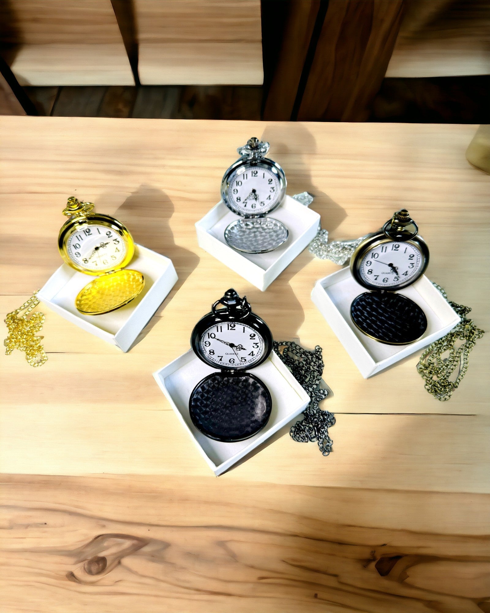 Reloj de bolsillo negro "Klasyczny Elegans" con opción de grabado