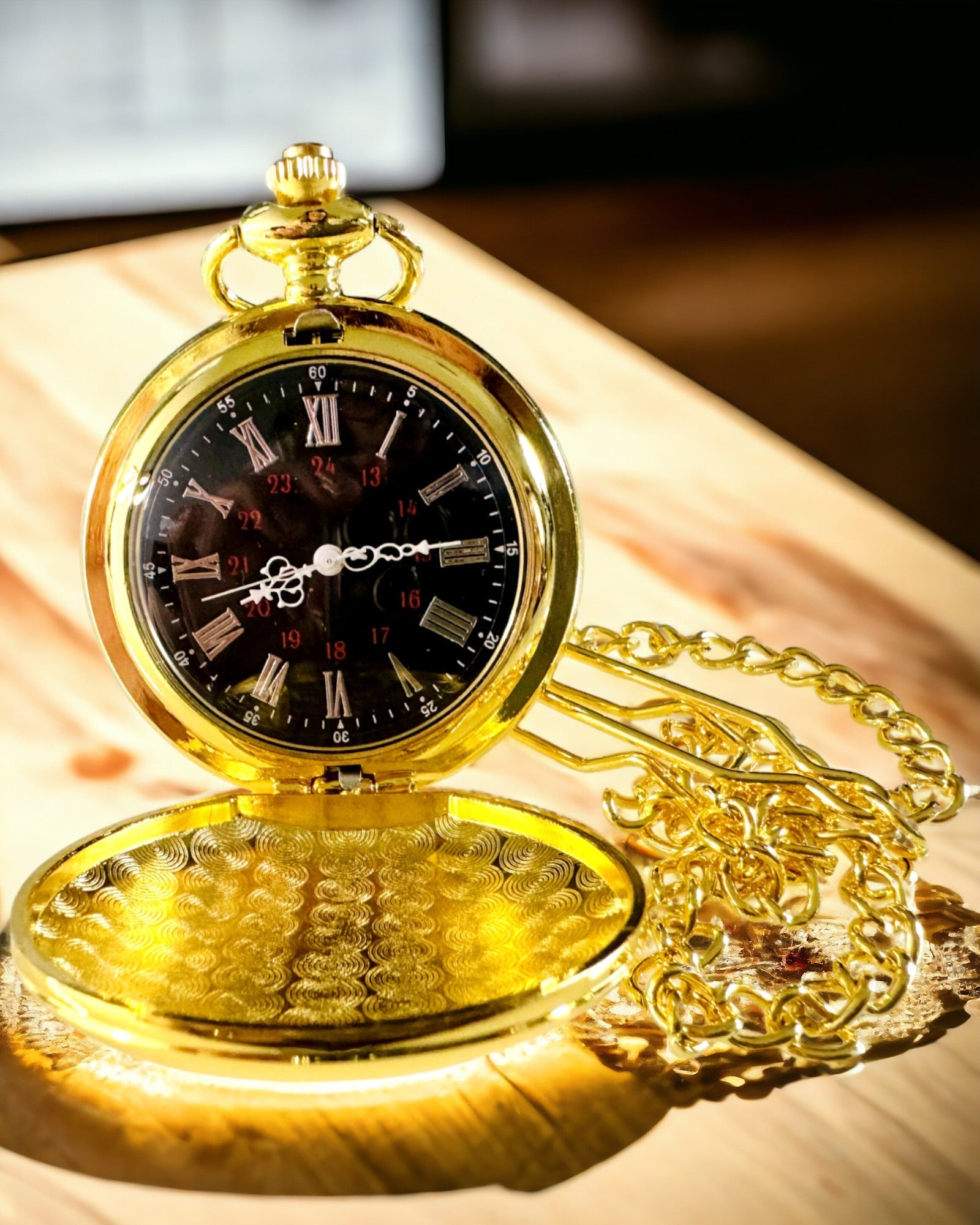 Reloj de Bolsillo de Color Dorado con Posibilidad de Grabado