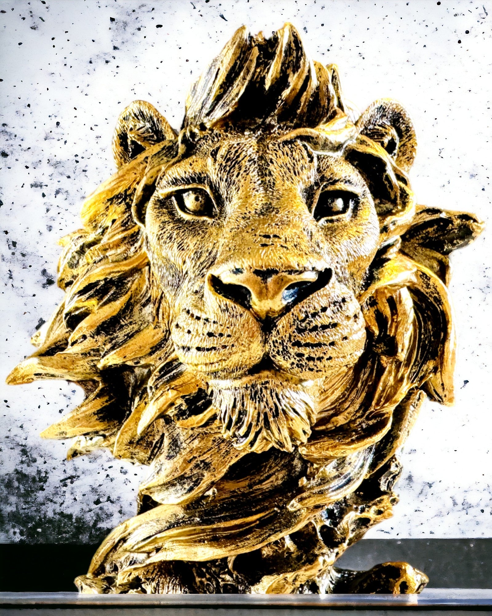 León Real - Figura Decorativa Majestuosa con Posibilidad de Grabado, 2 variantes de color a elegir, para regalo