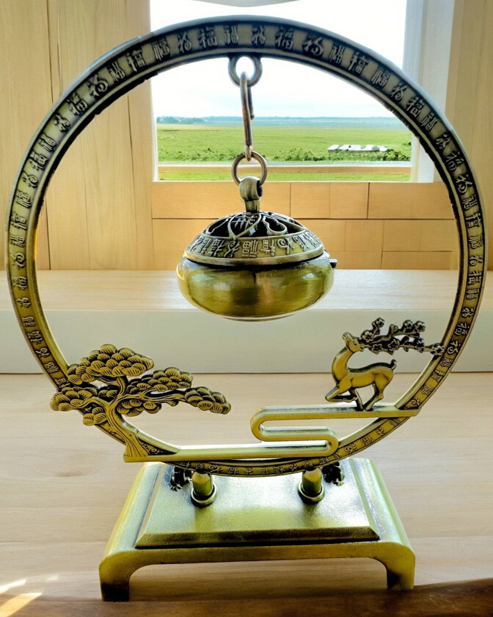 Elegante Soporte de Incienso Metálico "Gran Calma" - posibilidad de personalización con grabado