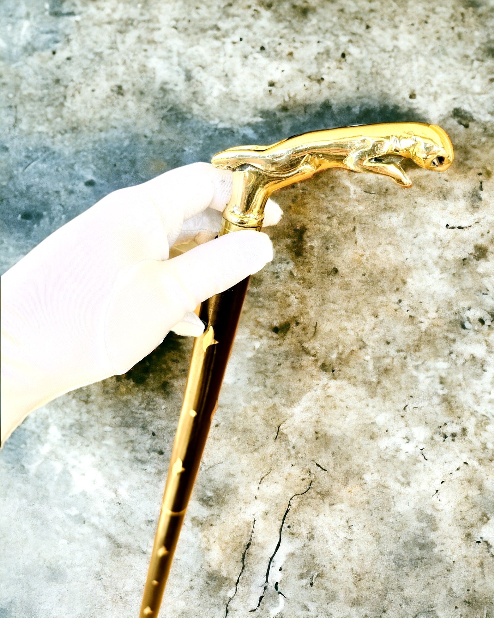 Bastón de Paseo "Jaguar Elegance" de Madera de Mango - posibilidad de personalización con grabado