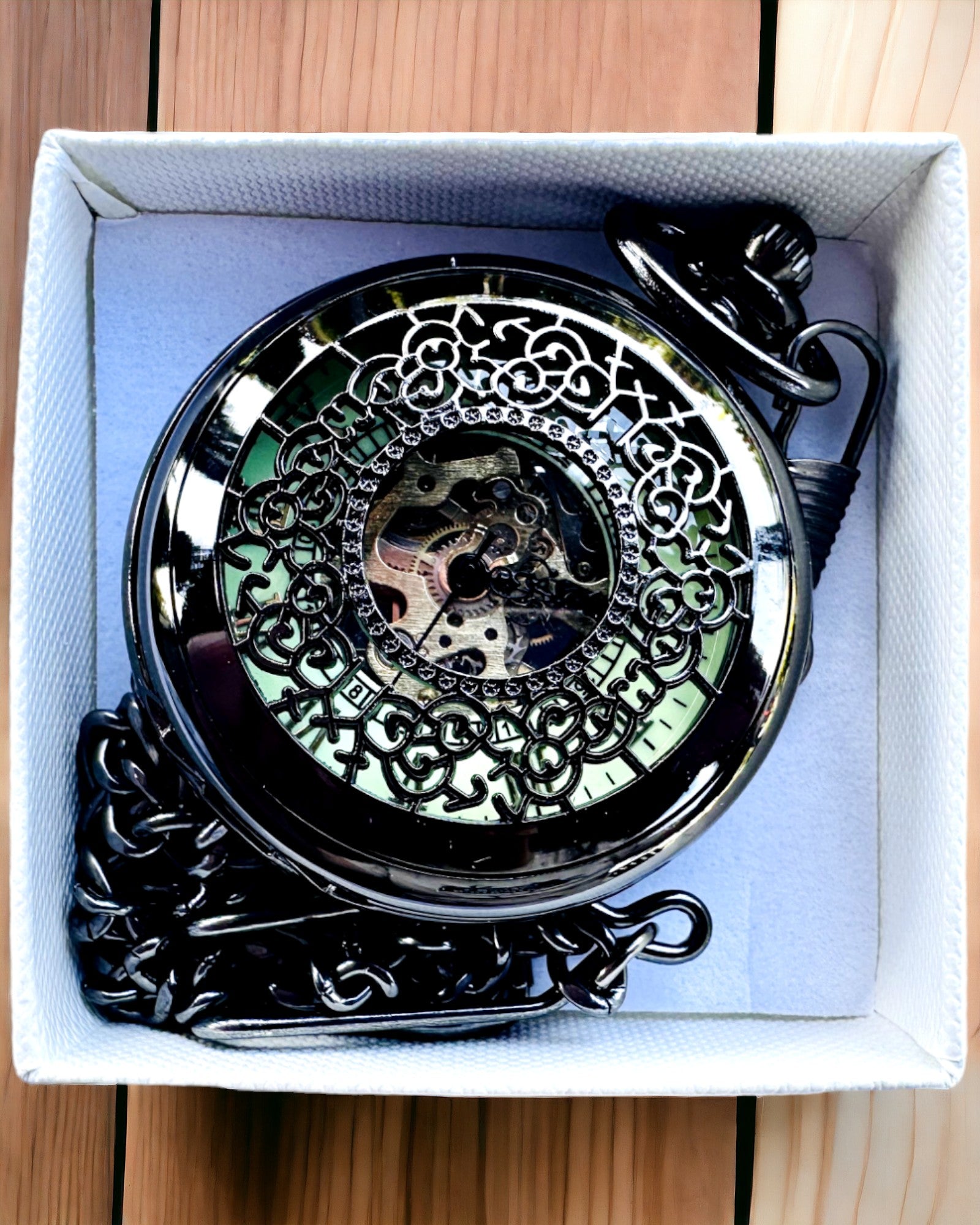 Reloj de Bolsillo "Eterna Elegancia", regalo personalizado, grabado. Color negro
