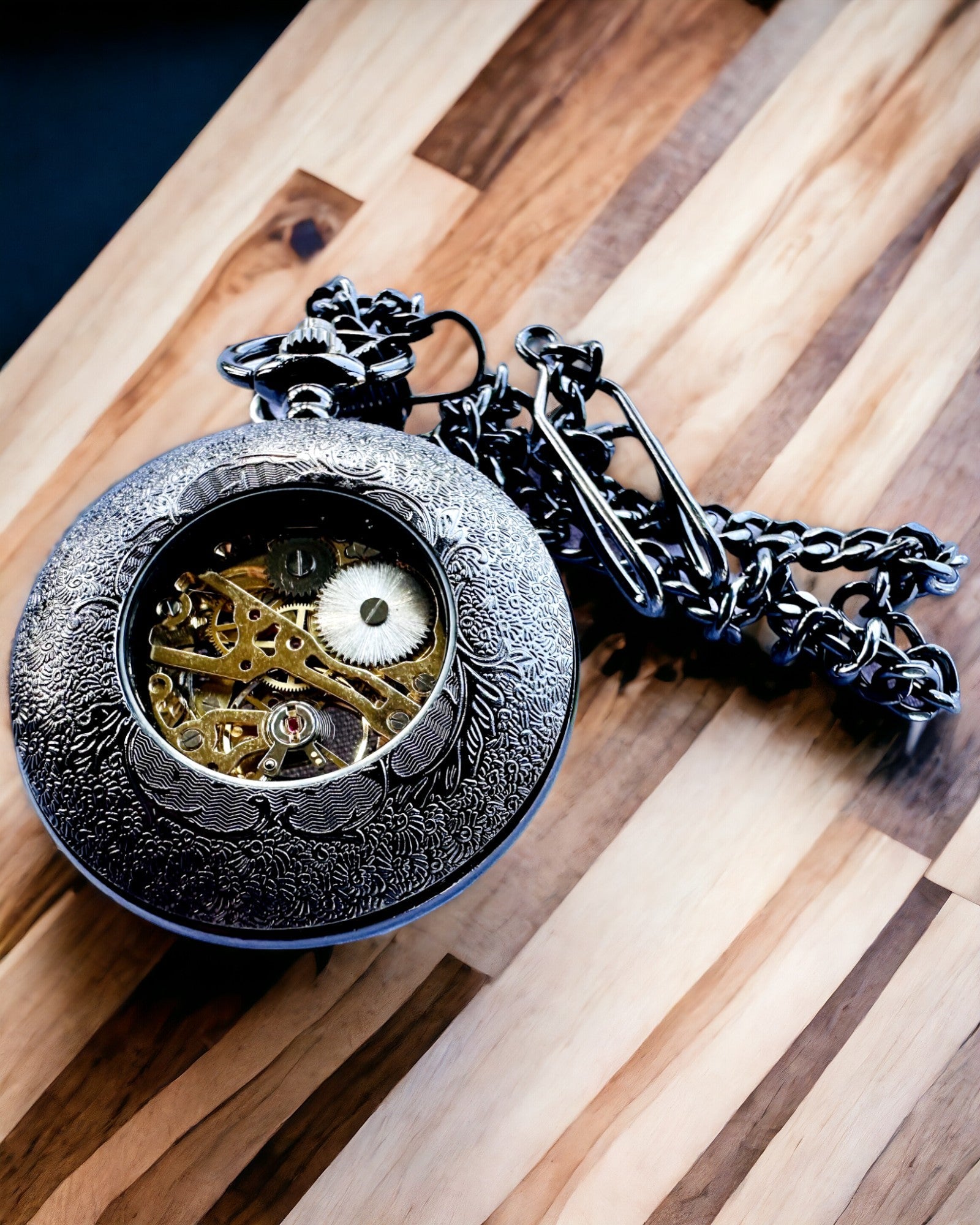 Reloj de Bolsillo "Eterna Elegancia", regalo personalizado, grabado. Color negro