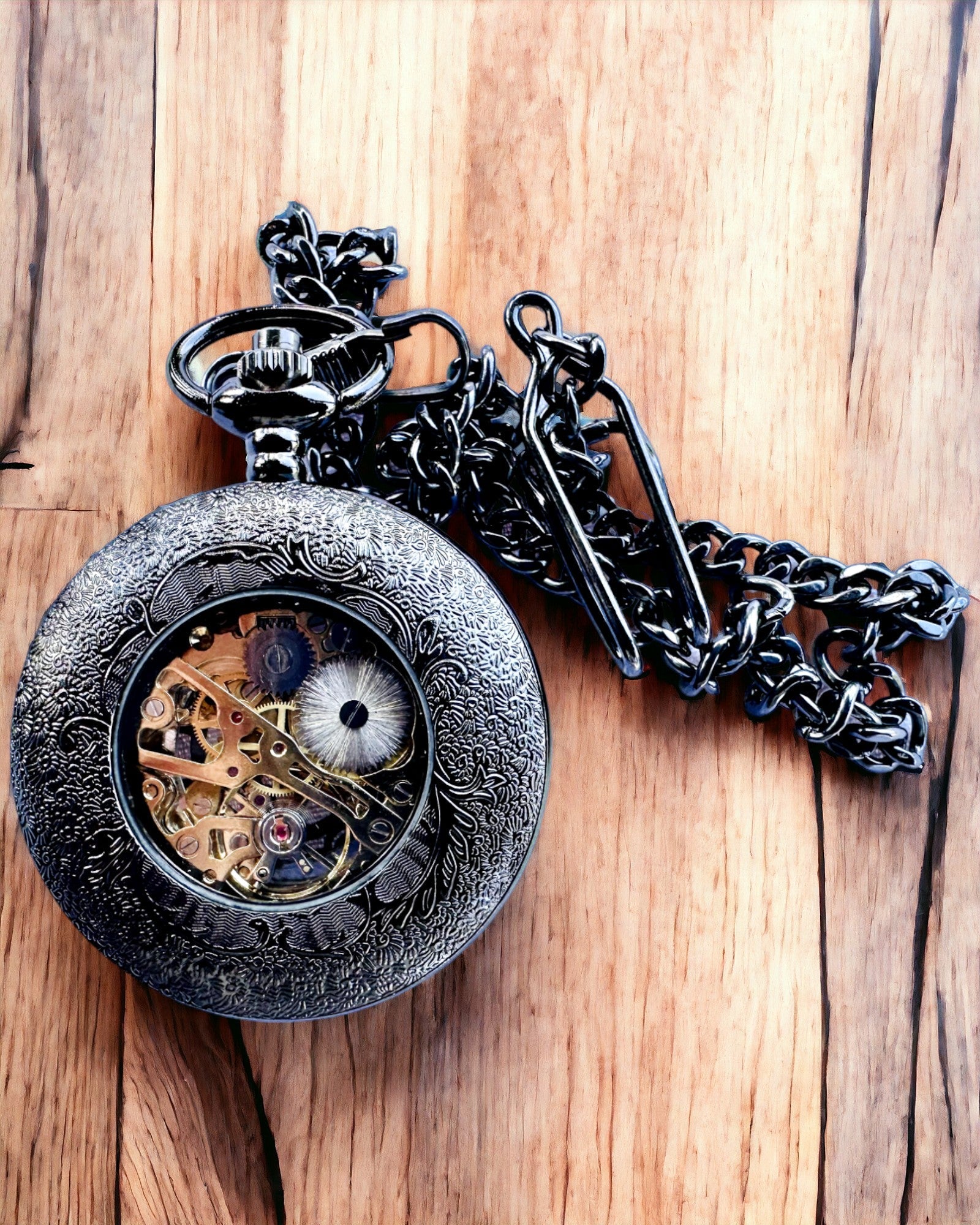 Reloj de Bolsillo "Eterna Elegancia", regalo personalizado, grabado. Color negro