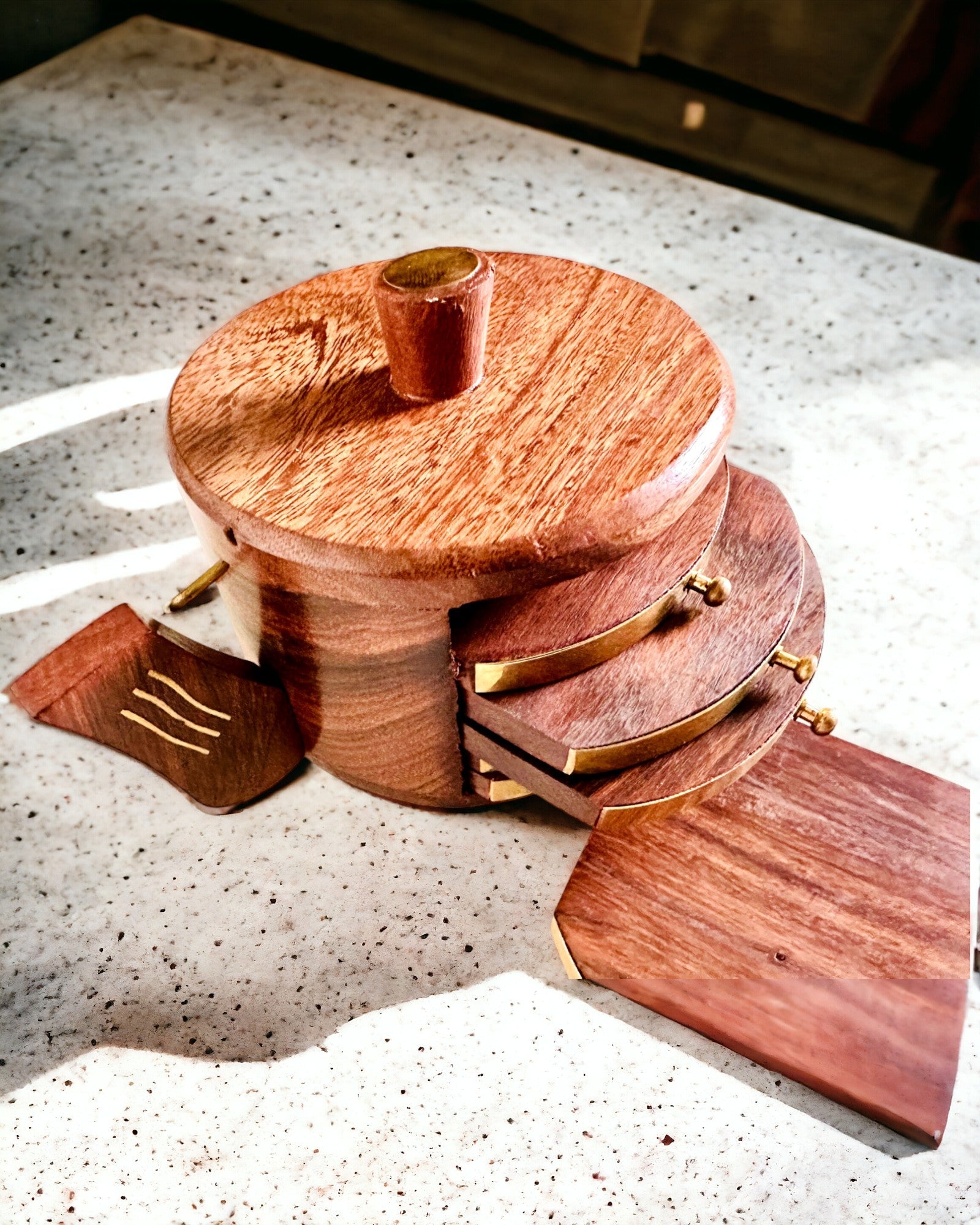 Retro Caja de Té de Madera con Opción de Grabado