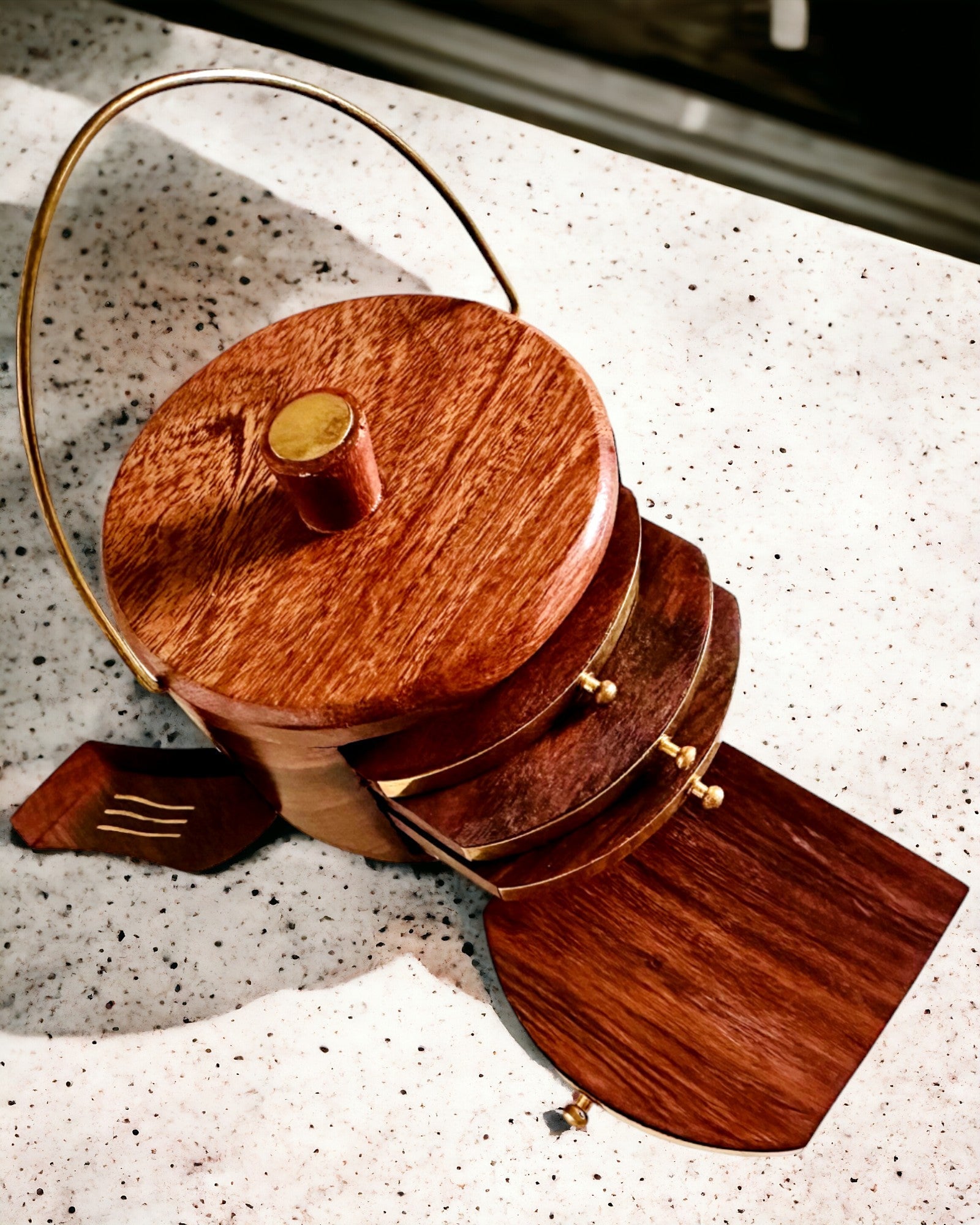 Retro Caja de Té de Madera con Opción de Grabado