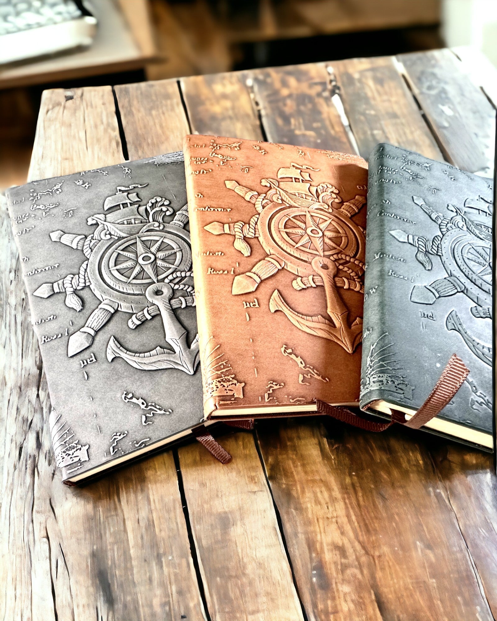 Cuadernos con motivo náutico "Nautica" con opción de personalización mediante grabado, para regalo