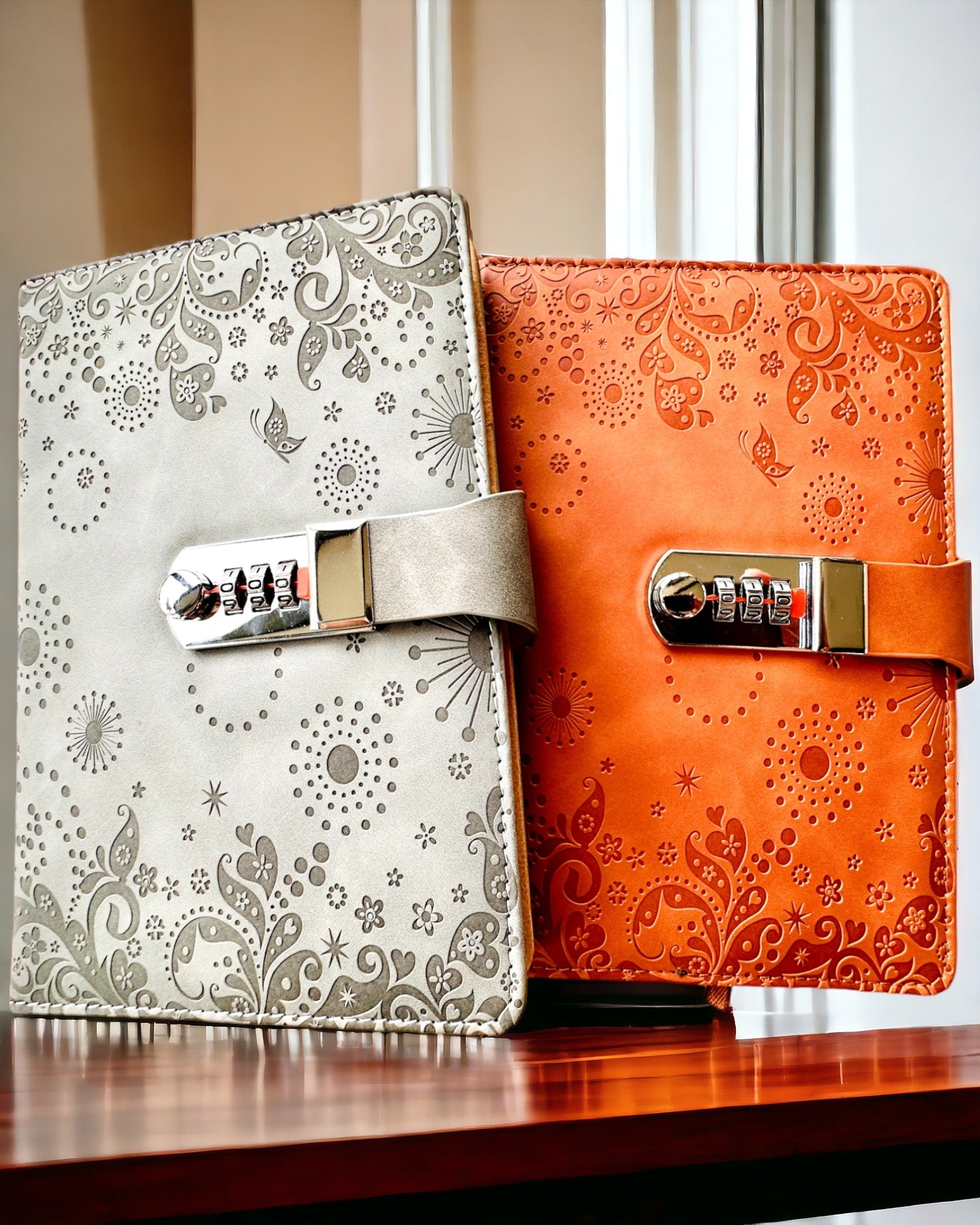 Cuaderno Exclusivo, cuero PU, A5 con Cerradura de Combinación - "Secret Journal", personalización con grabado