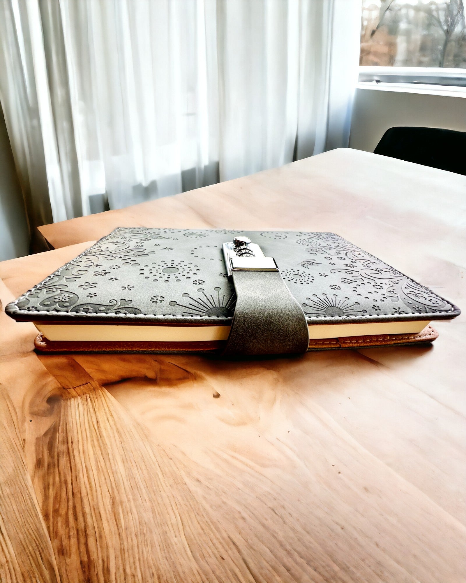 Cuaderno Exclusivo, cuero PU, A5 con Cerradura de Combinación - "Secret Journal", personalización con grabado