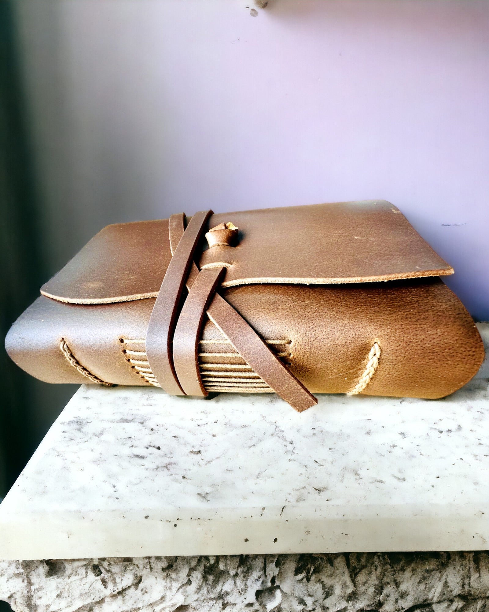 Notatnik Premium "RetroNotes" – Elegante cuaderno de Cuero Auténtico - 200 páginas, 120g, cuaderno, bloc de dibujo, color marrón, personalización con grabado