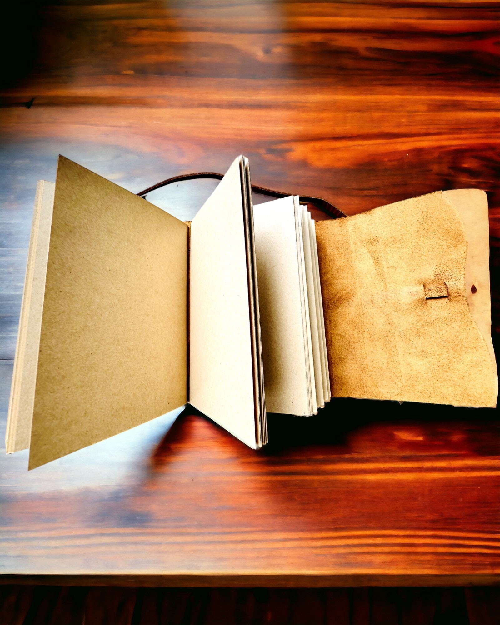 Notatnik Premium "RetroNotes" – Elegante cuaderno de Cuero Auténtico - 200 páginas, 120g, cuaderno, bloc de dibujo, color marrón, personalización con grabado