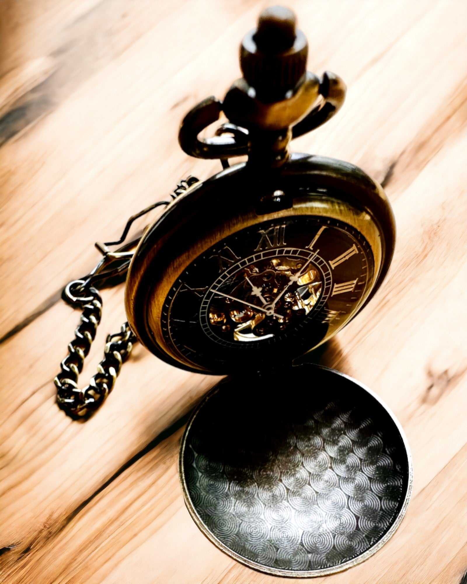 Reloj de bolsillo clásico "Vintage Elegance", color dorado, con opción de personalización con grabado