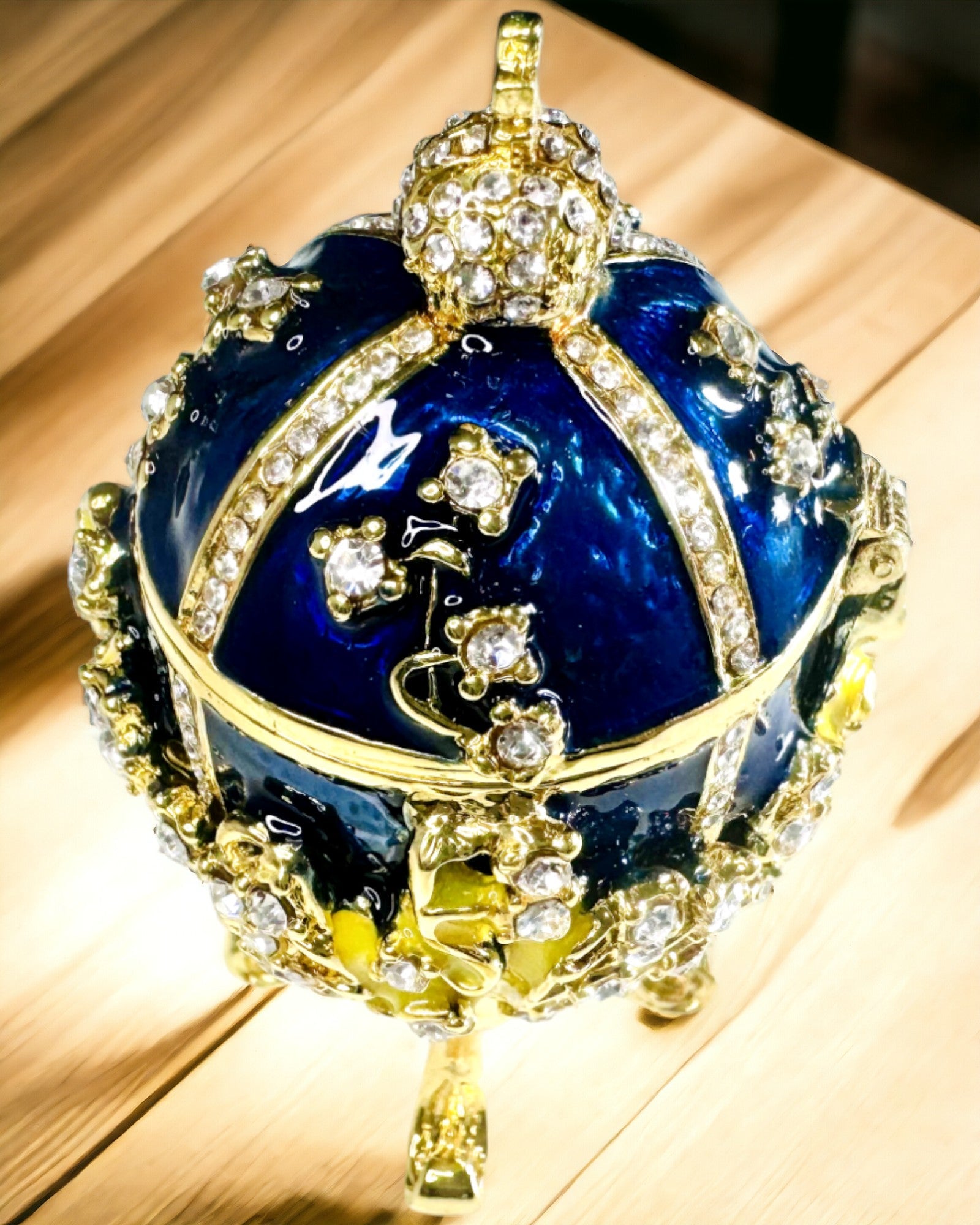 Caja de Joyería 'Huevo Imperial' Faberge – Estilo Vintage, Contenedor Decorativo para Accesorios