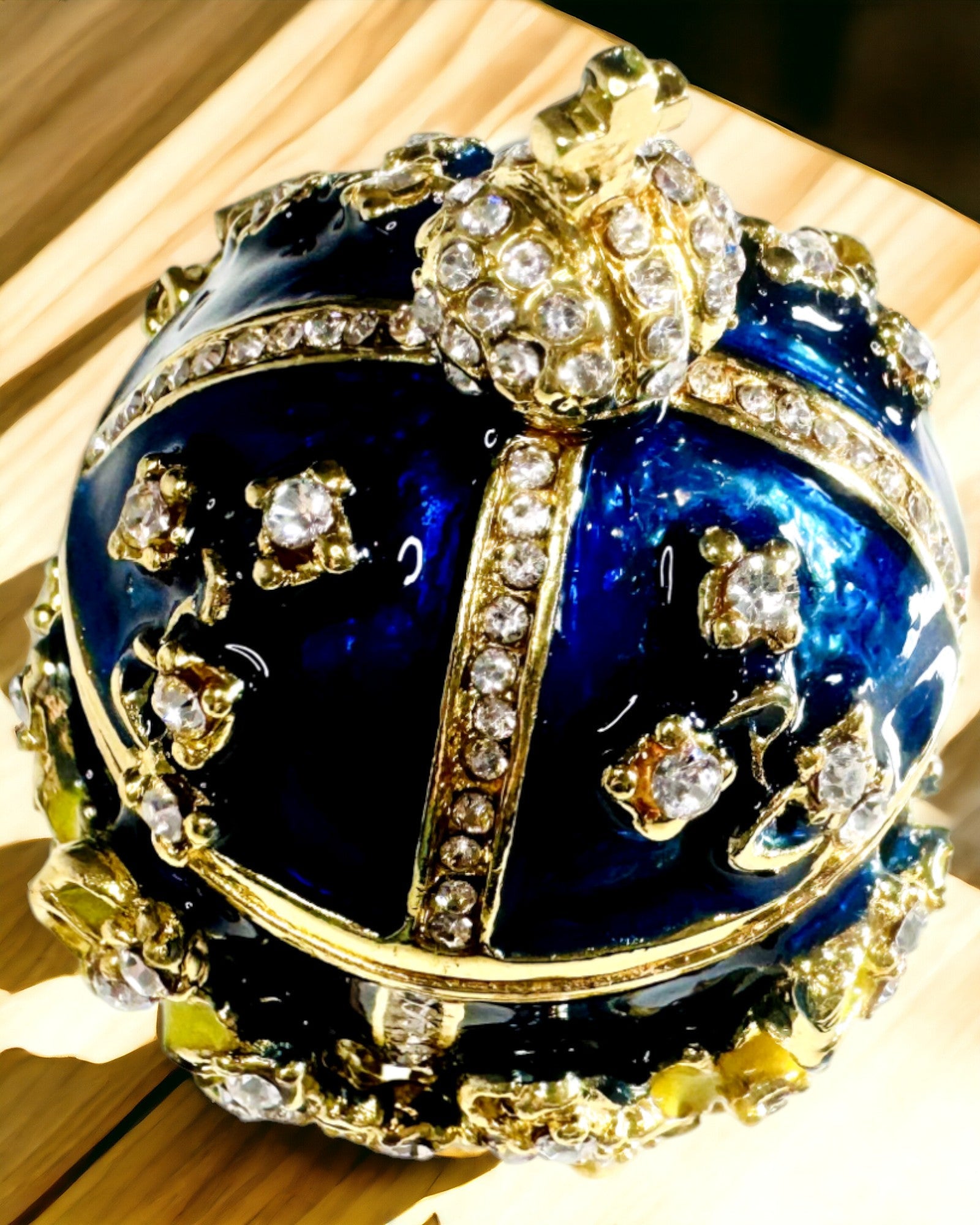 Caja de Joyería 'Huevo Imperial' Faberge – Estilo Vintage, Contenedor Decorativo para Accesorios