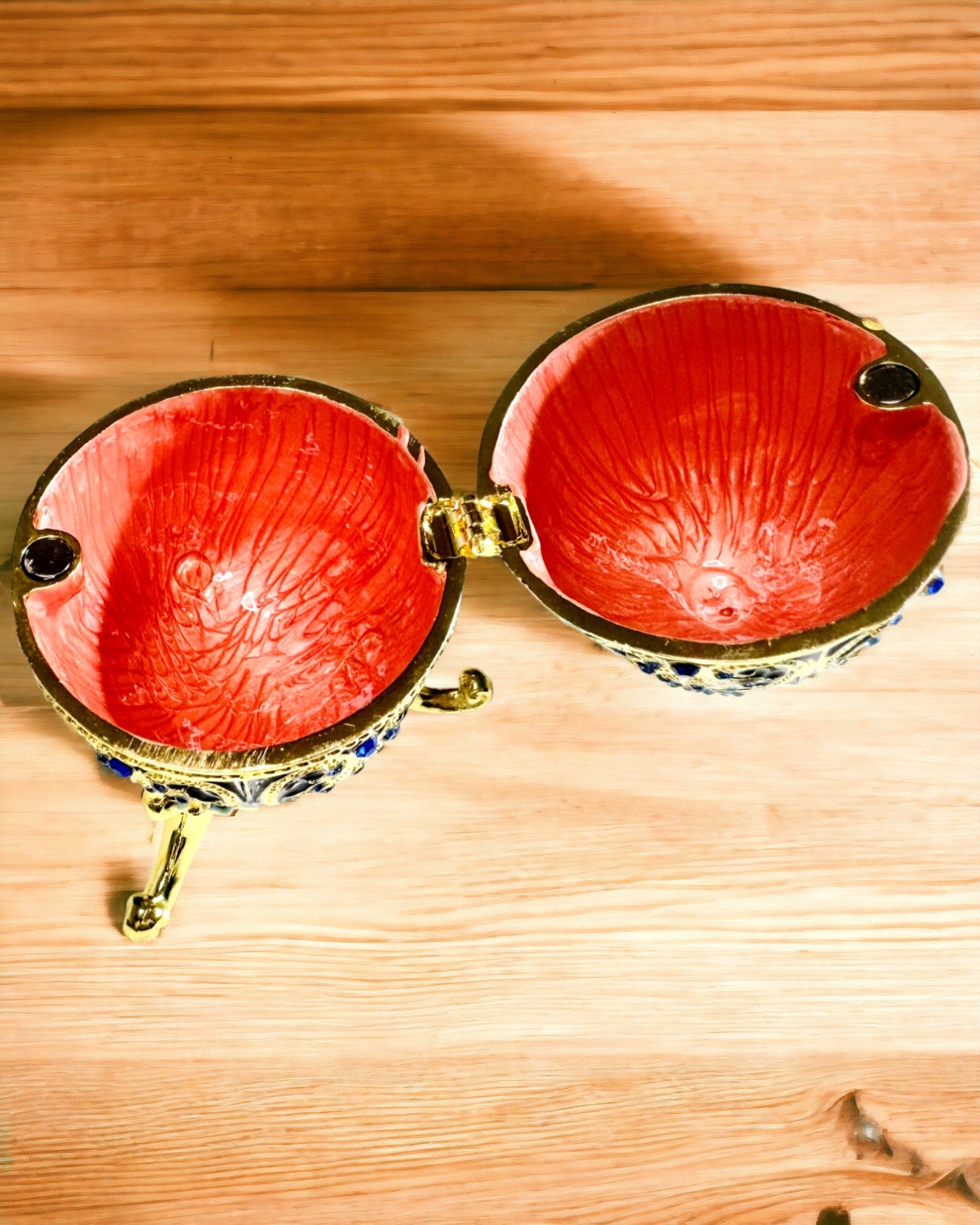 Huevo Fabergé Exclusivo - color azul oscuro – Caja Decorativa para Joyas de Esmalte