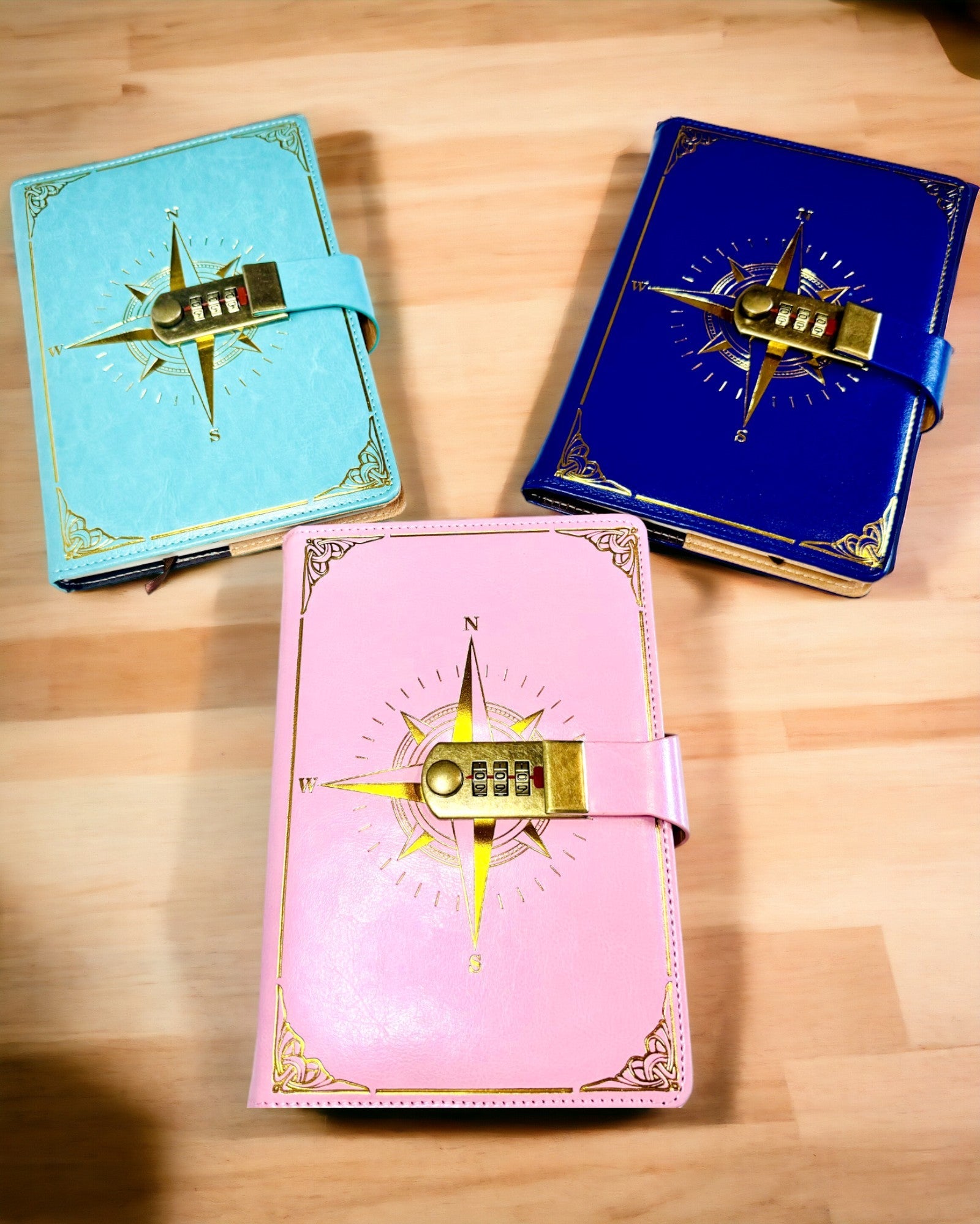 Notatnik Premium con Cerradura de Combinación A5 - Estilo Vintage con Brújula, Diseño Japonés, Artículos de Papelería para Estudiantes y Negocios. Personalización con grabado