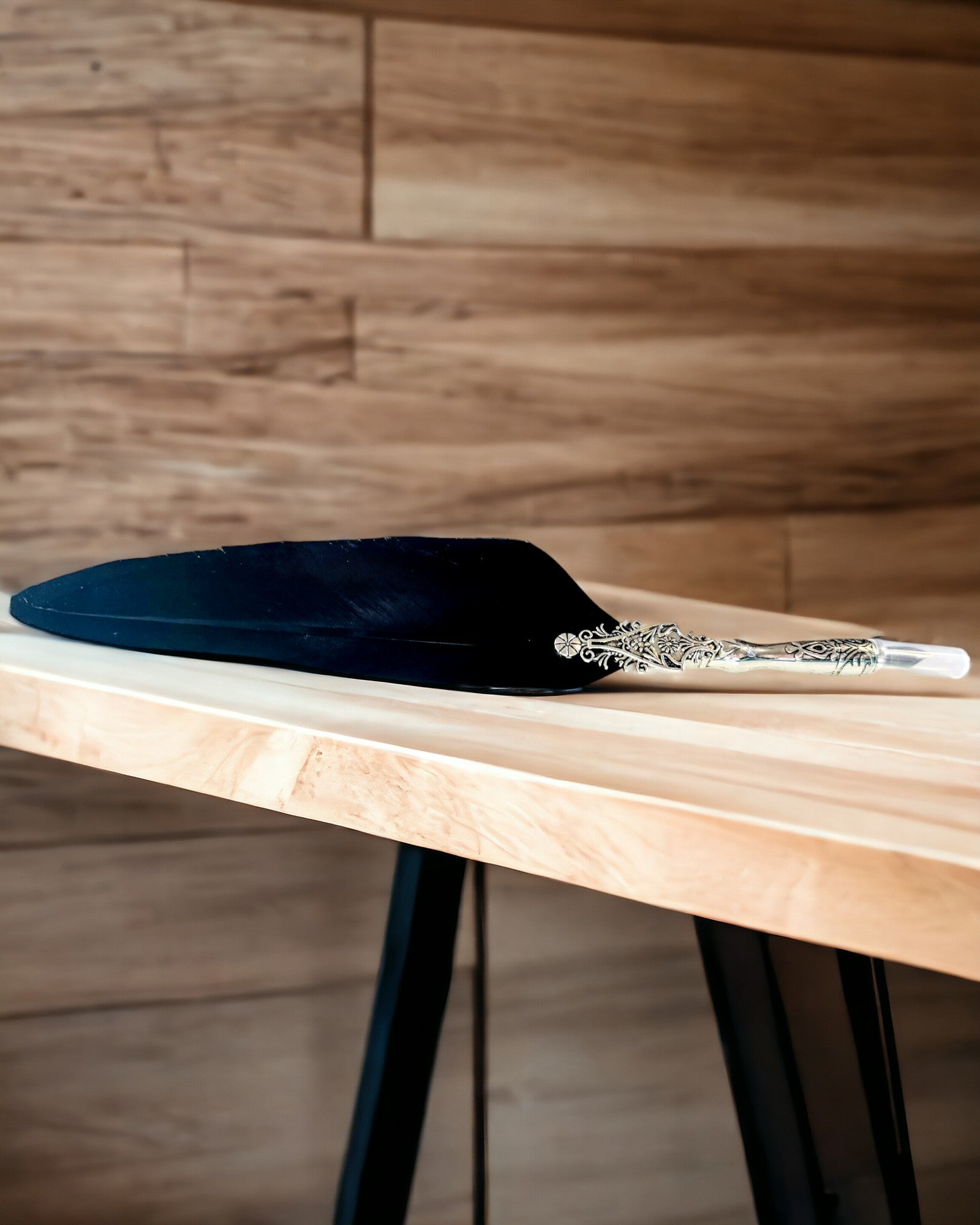 Pluma de Caligrafía Vintage con Pluma de Ganso Natural – Regalo Ideal para el Día de la Madre o del Maestro. Grabado