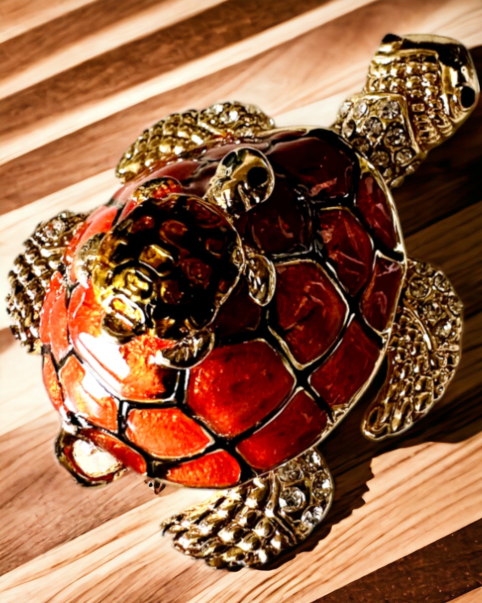 Caja "Familia de Tortugas" - color naranja, personalización con grabado