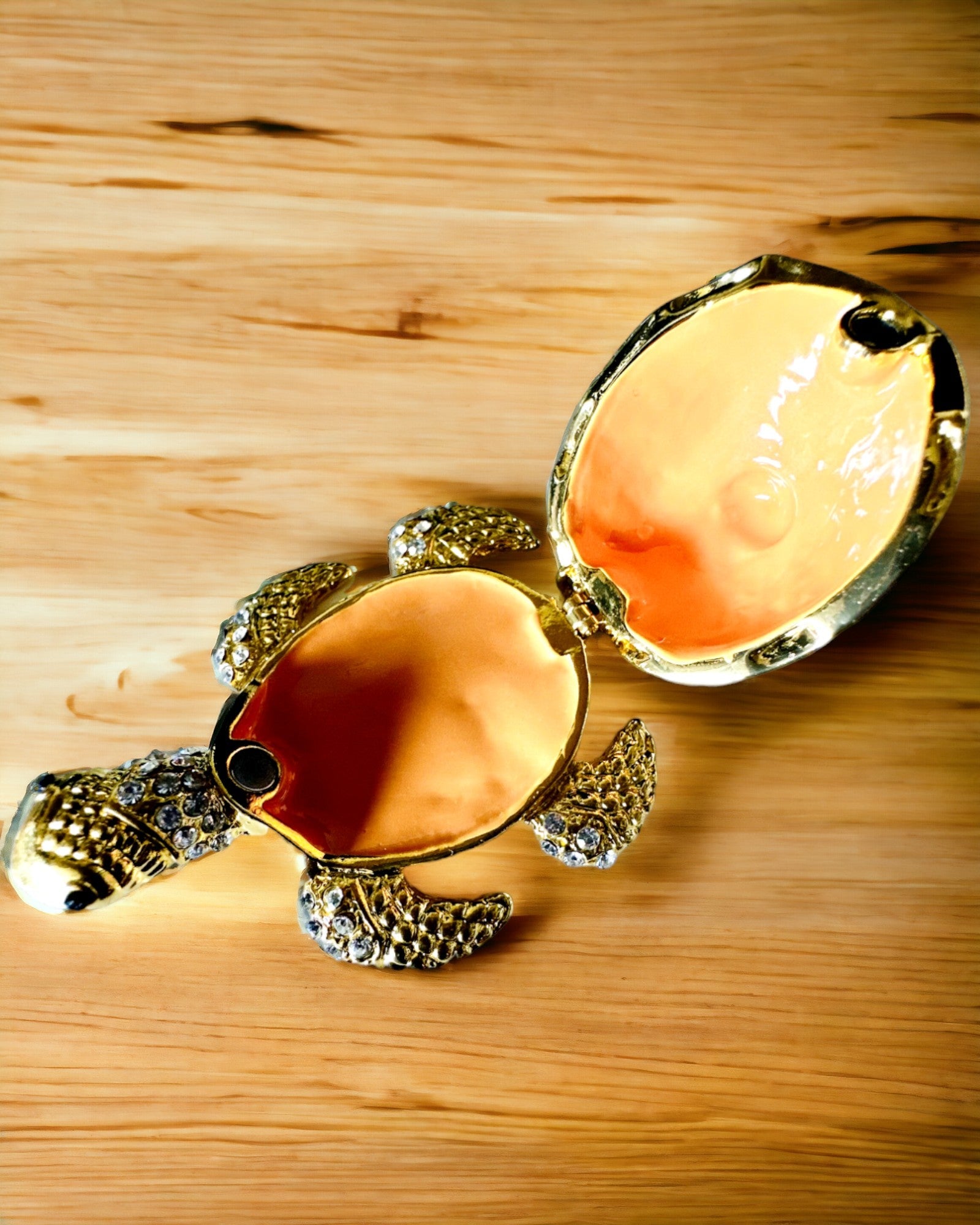 Caja "Familia de Tortugas" - color naranja, personalización con grabado