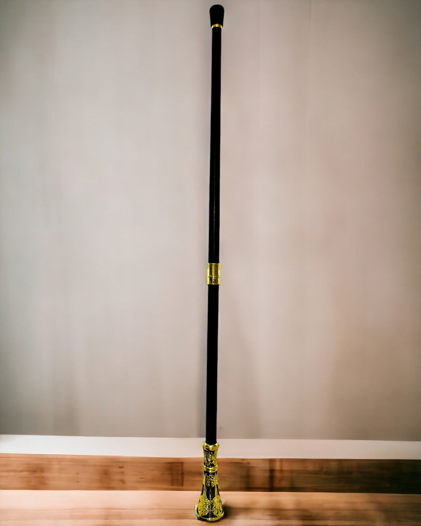 Bastón de Lujo con Mango Dorado en Forma de Flor – Elegante y a la Moda, 93 cm