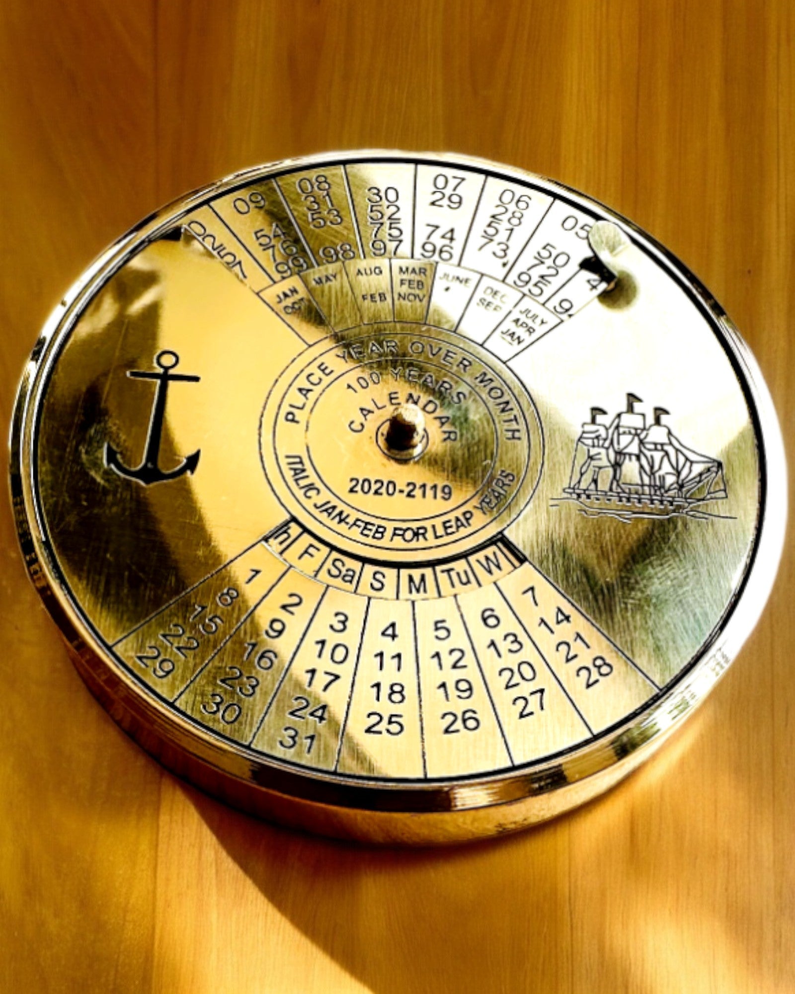 Calendario de la Eternidad Vela Marina – Calendario de Latón de 100 años - posible grabado para regalo