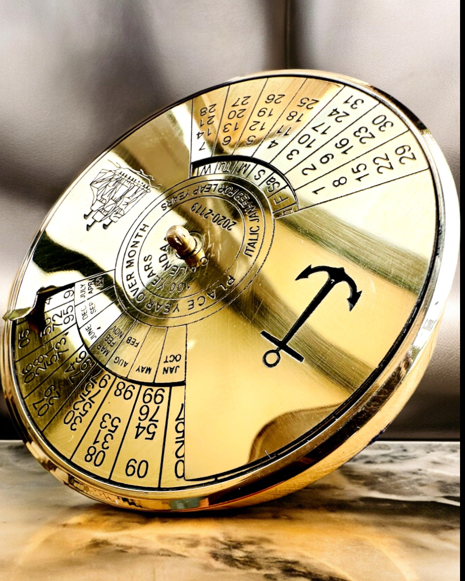 Calendario de la Eternidad Vela Marina – Calendario de Latón de 100 años - posible grabado para regalo